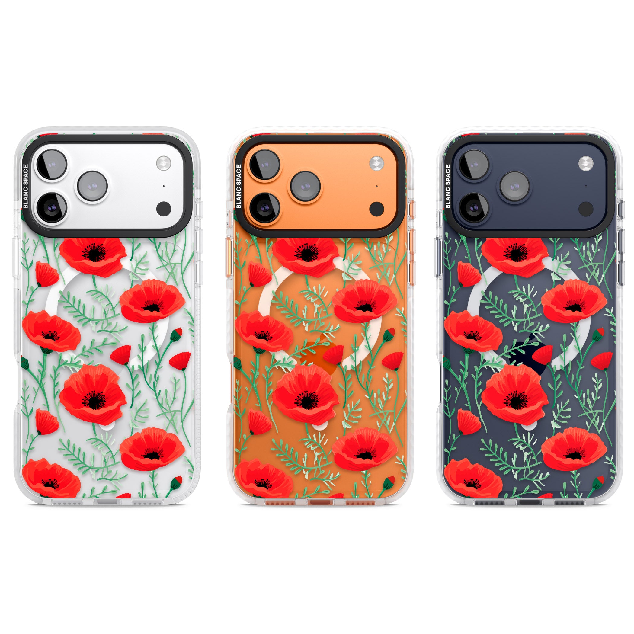 Poppy Garden iPhone 17 Pro Impact Pro Clear Phone Case APT Impact Protection