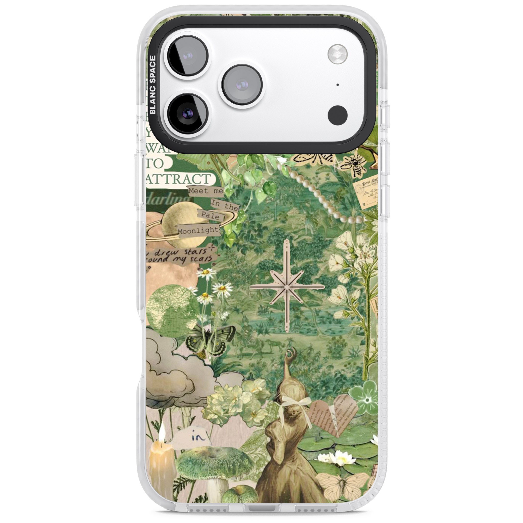Green Vintage Collage iPhone 17 Pro Impact Pro Clear Phone Case