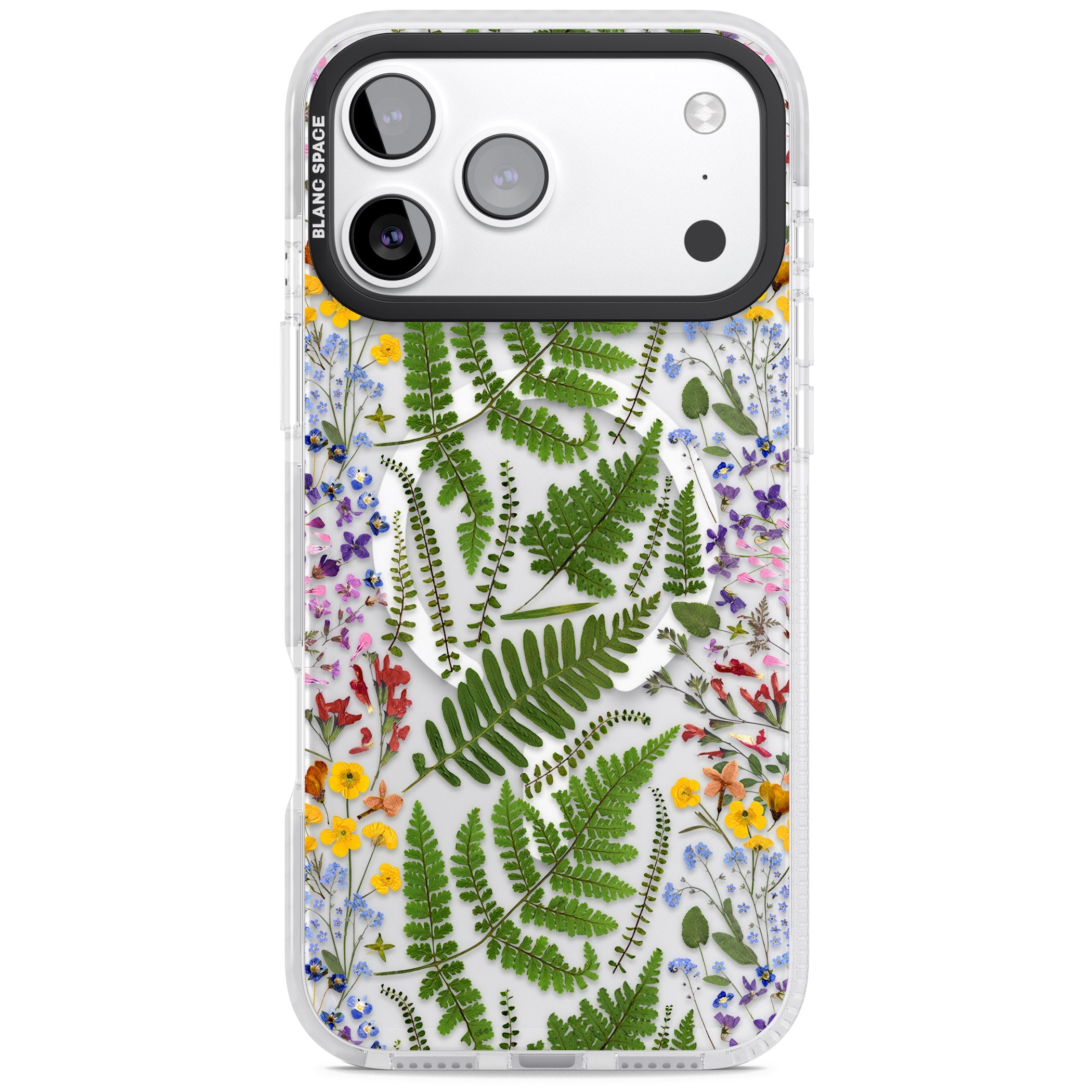 Botanical Fern & Floral iPhone 17 Pro Impact Pro Clear Phone Case