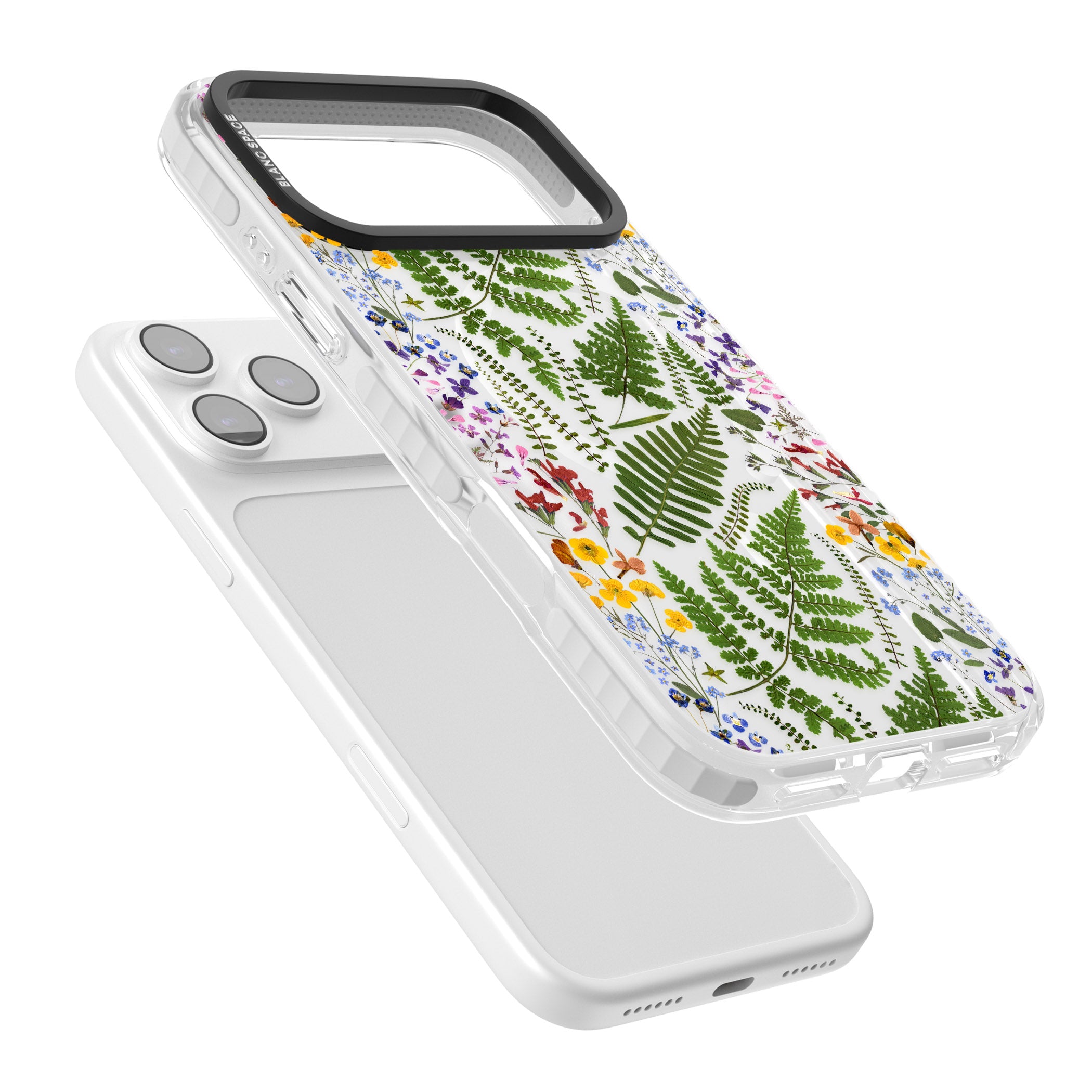 Botanical Fern & Floral iPhone 17 Pro Impact Pro Clear Phone Case Colours