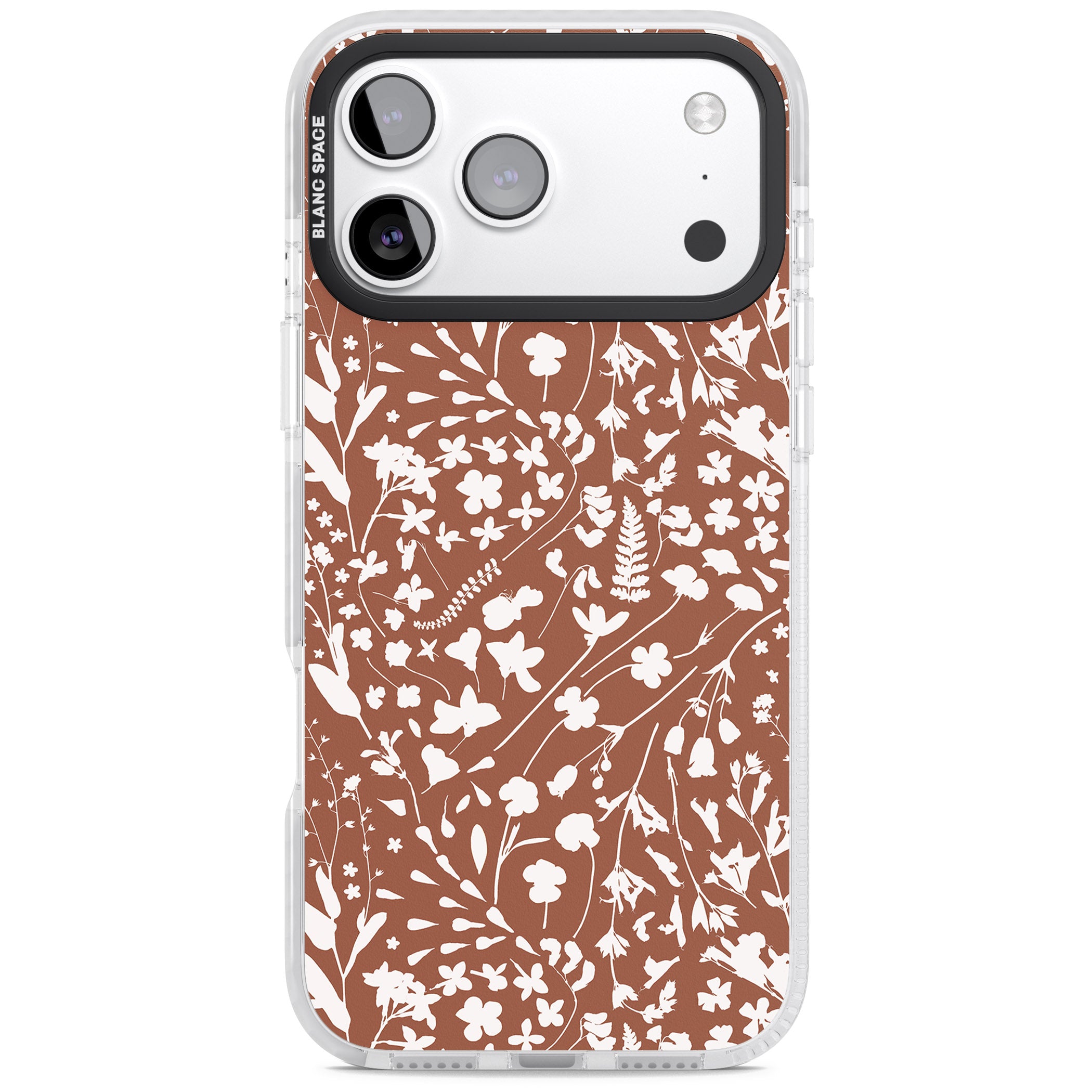 Wildflower Cluster On Terracotta iPhone 17 Pro Impact Pro Clear Phone Case