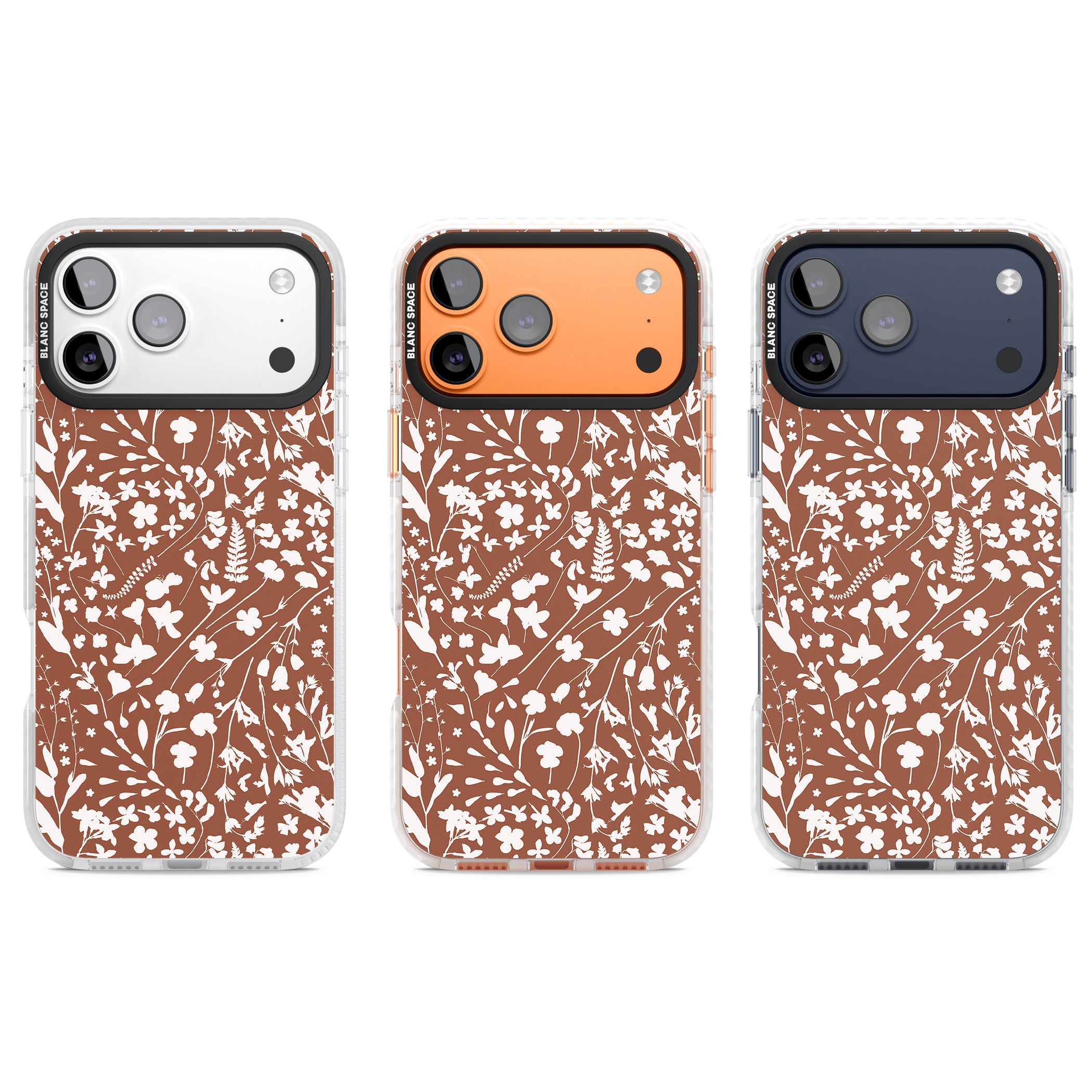 Wildflower Cluster On Terracotta iPhone 17 Pro Impact Pro Clear Phone Case APT Impact Protection
