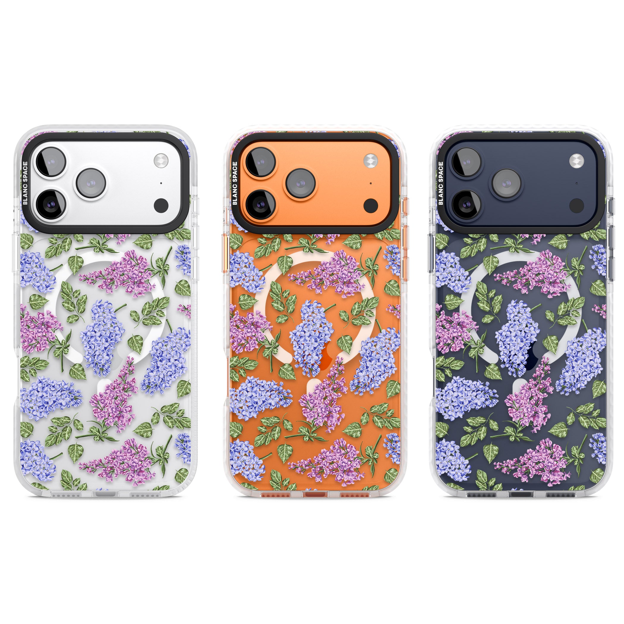 Purple Blossoms Transparent Floral iPhone 17 Pro Impact Pro Clear Phone Case APT Impact Protection