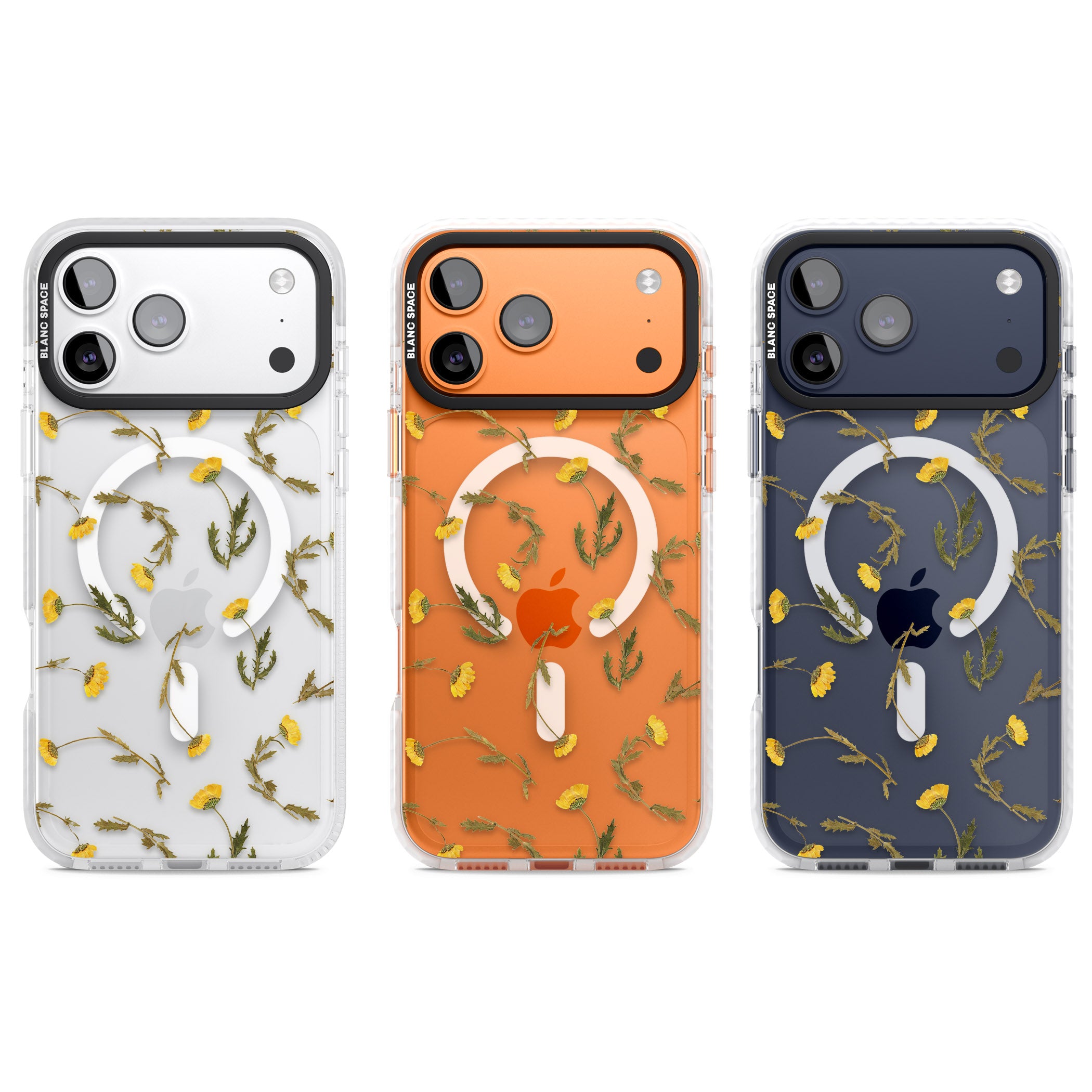 Wildflower Yellow iPhone 17 Pro Impact Pro Clear Phone Case APT Impact Protection