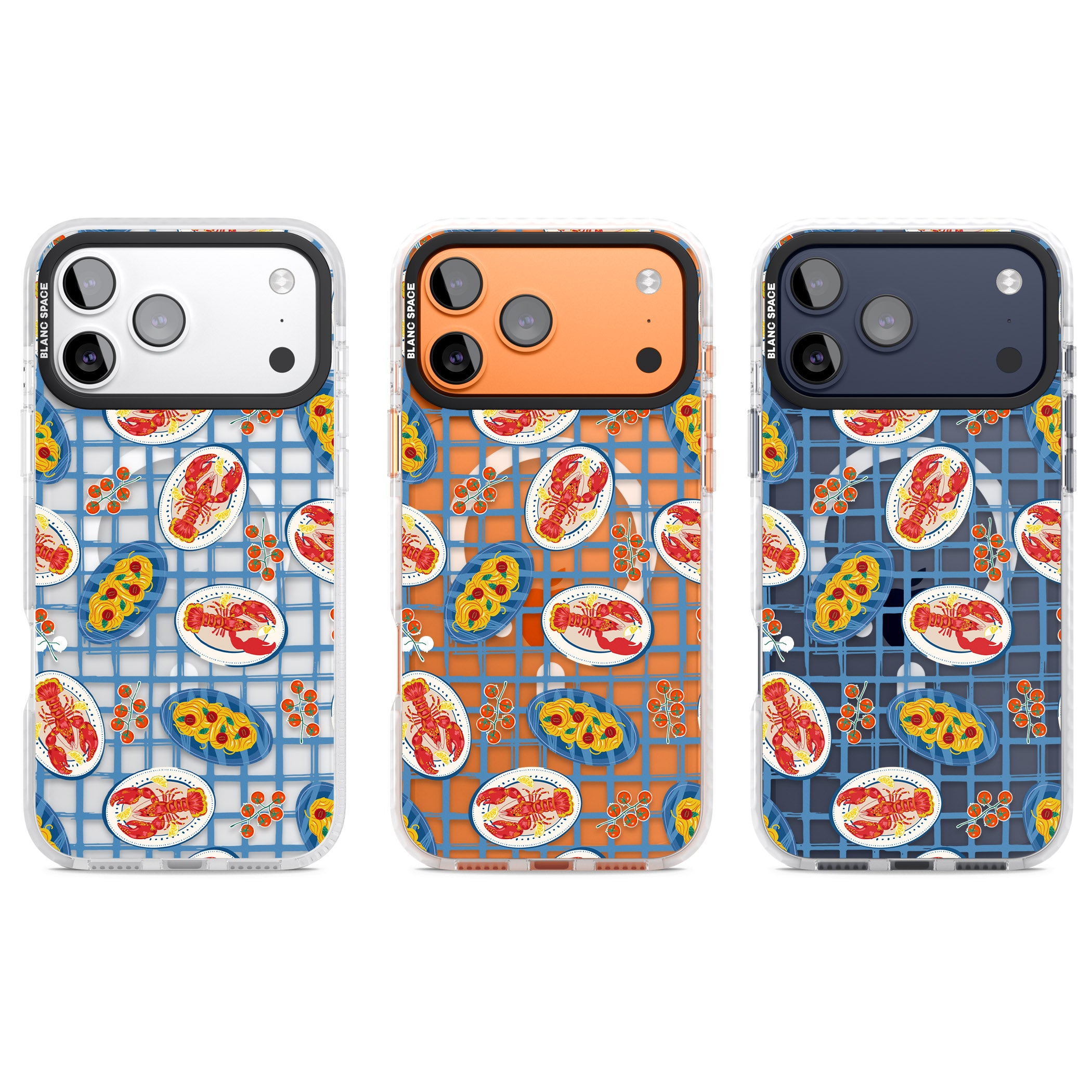 Lobster & Pasta Picnic iPhone 17 Pro Impact Pro Clear Phone Case APT Impact Protection