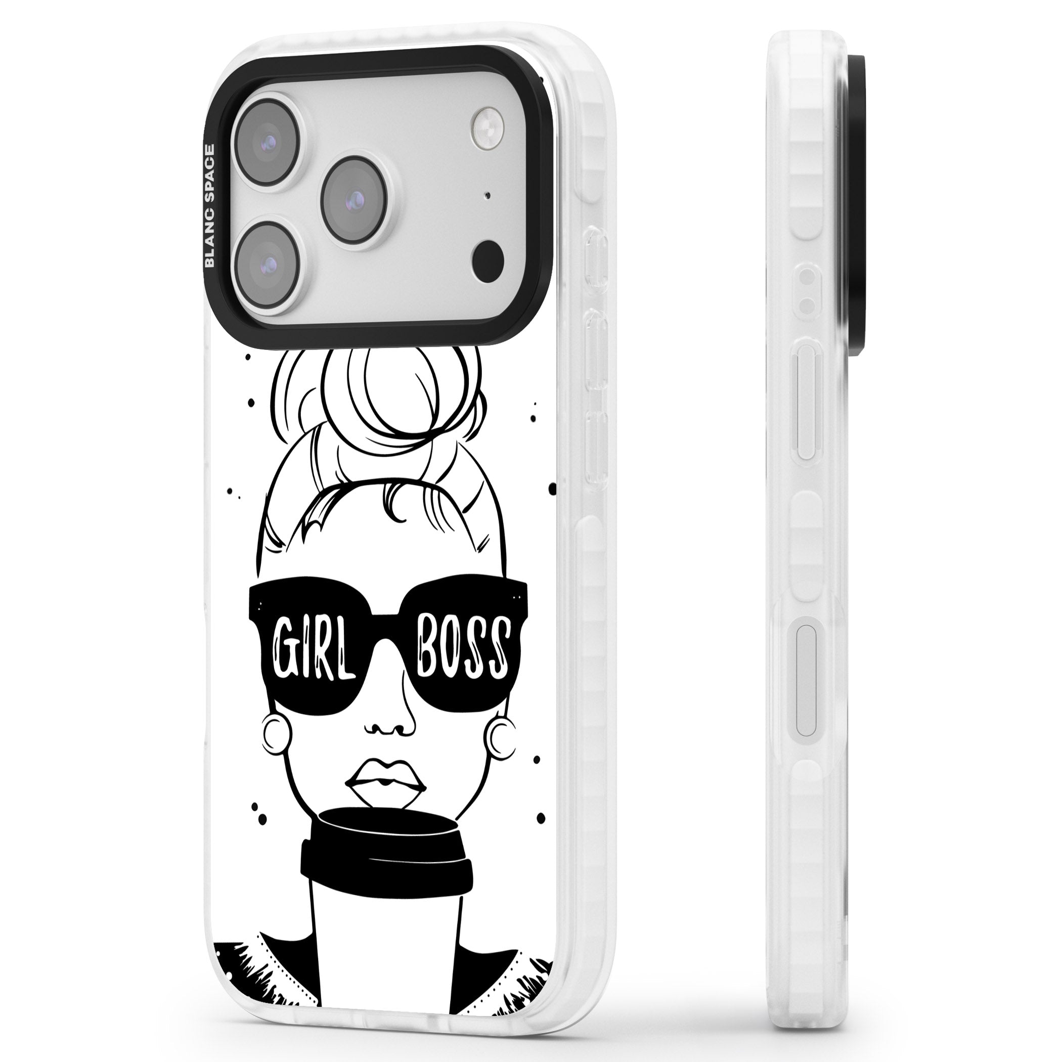 Girl Boss iPhone 17 Pro Impact Pro Clear Phone Case Side Profile