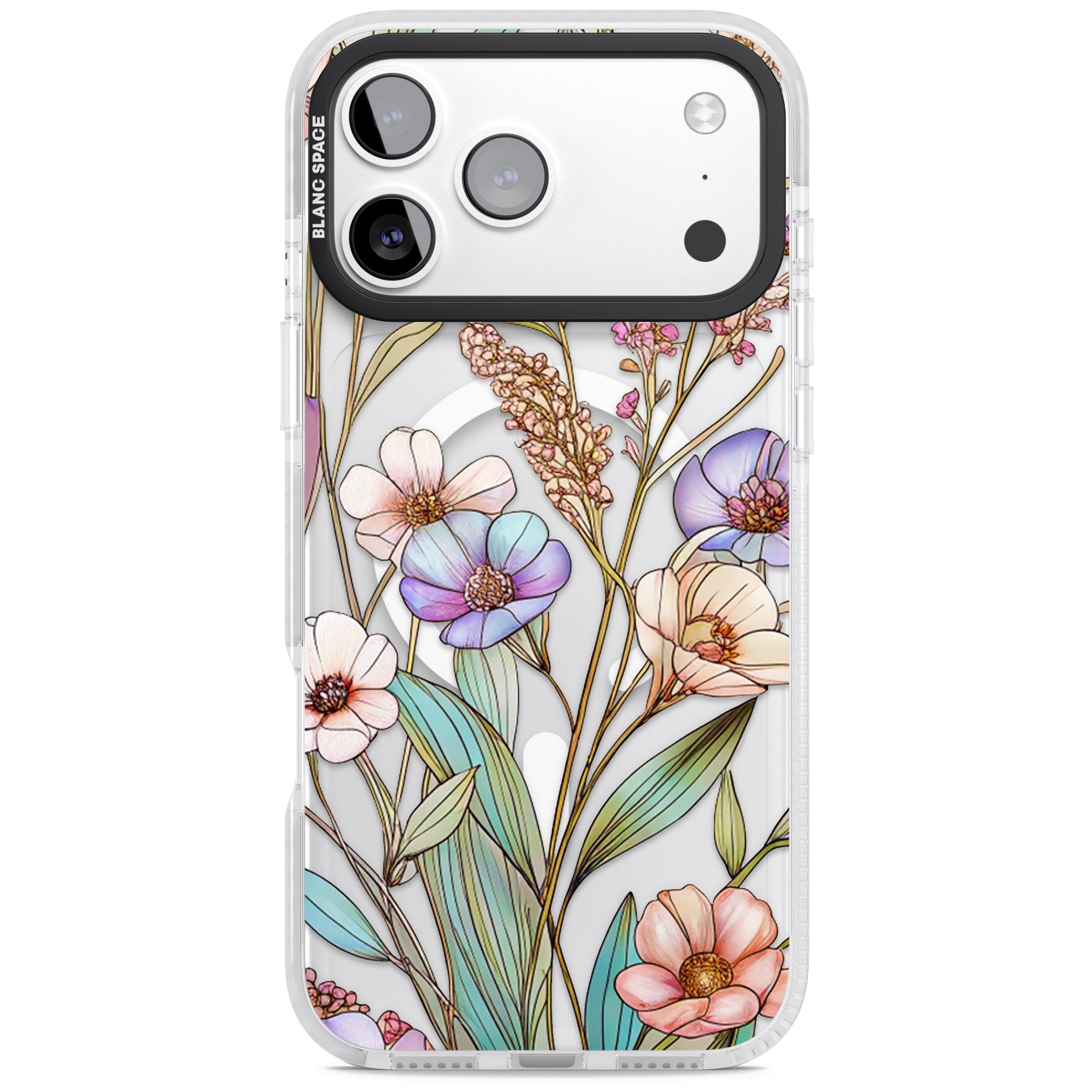 Glass Summer Flowers iPhone 17 Pro Impact Pro Clear Phone Case