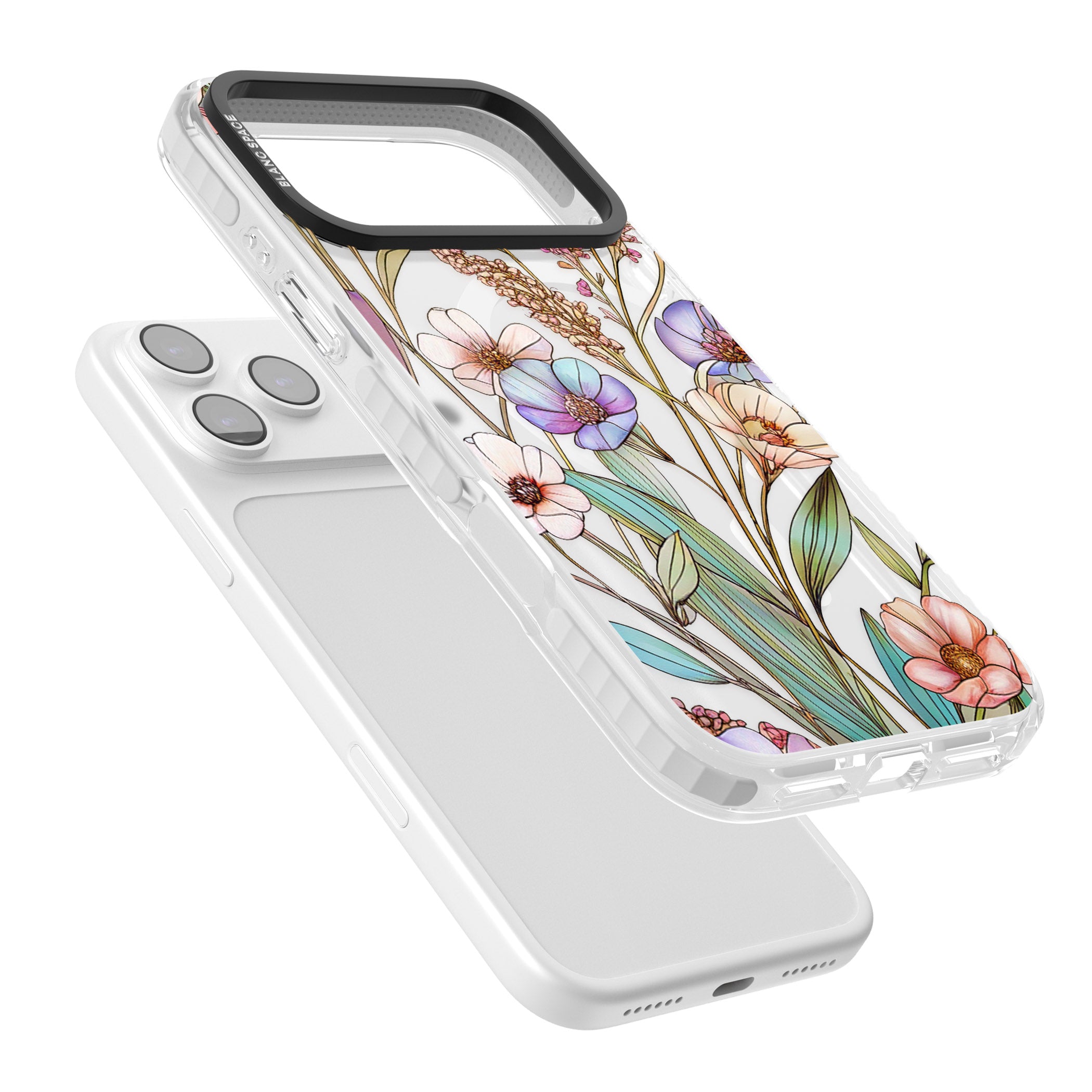 Glass Summer Flowers iPhone 17 Pro Impact Pro Clear Phone Case Colours