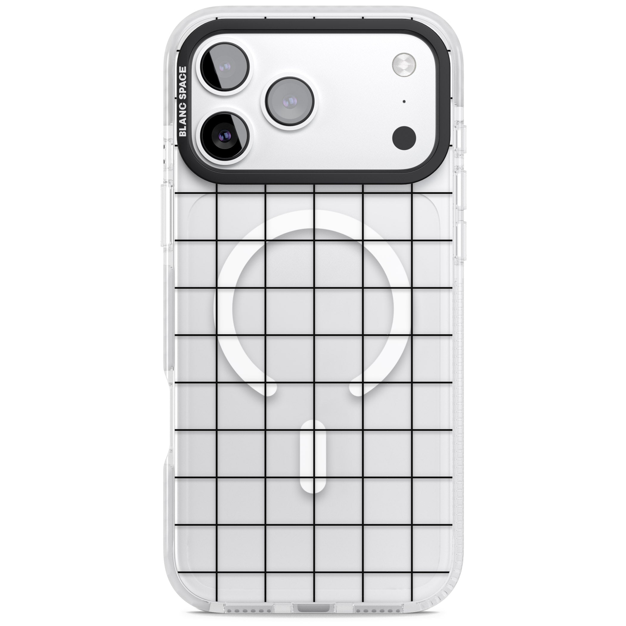 Simplistic Large Grid iPhone 17 Pro Impact Pro Clear Phone Case