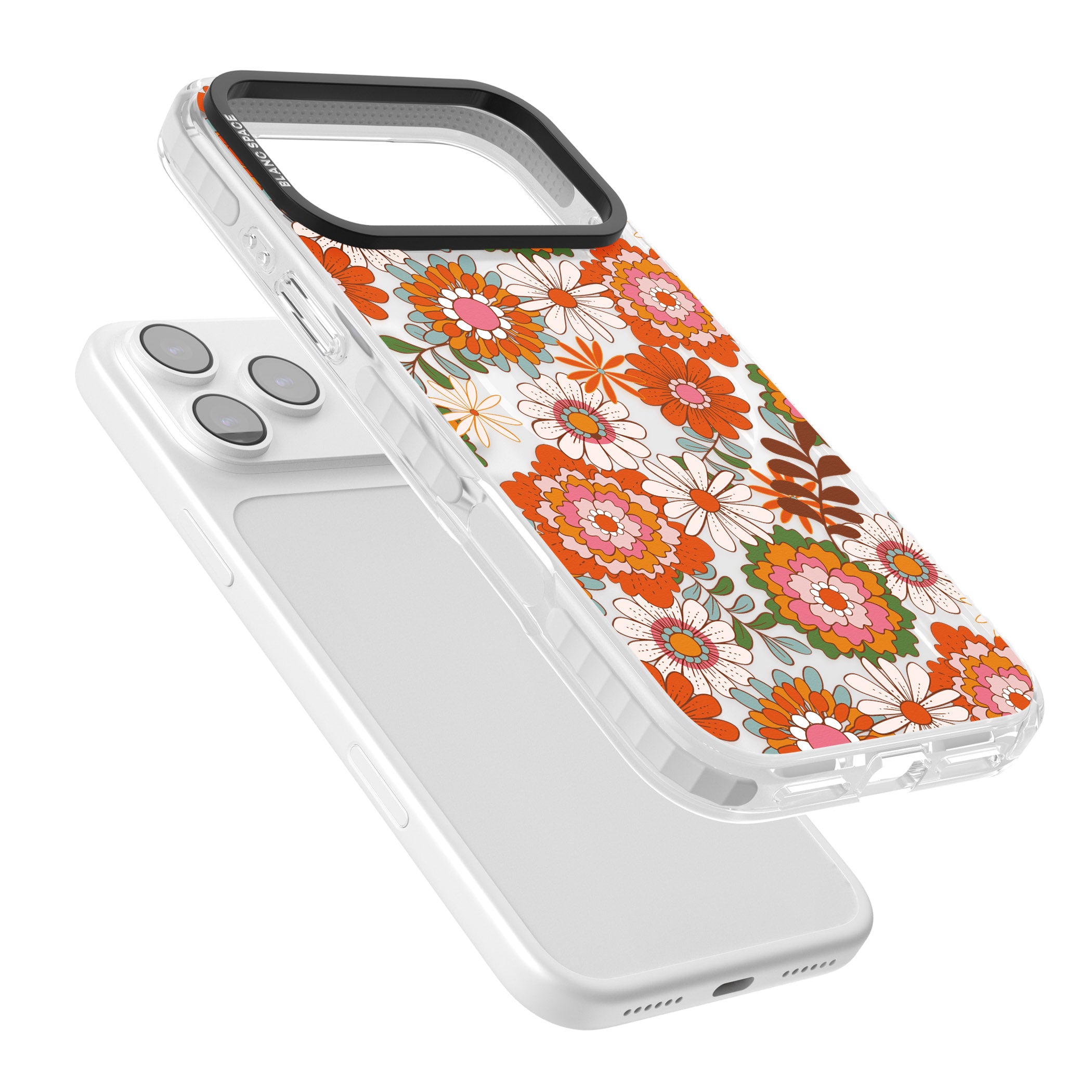 Seventies Bloom iPhone 17 Pro Impact Pro Clear Phone Case Colours