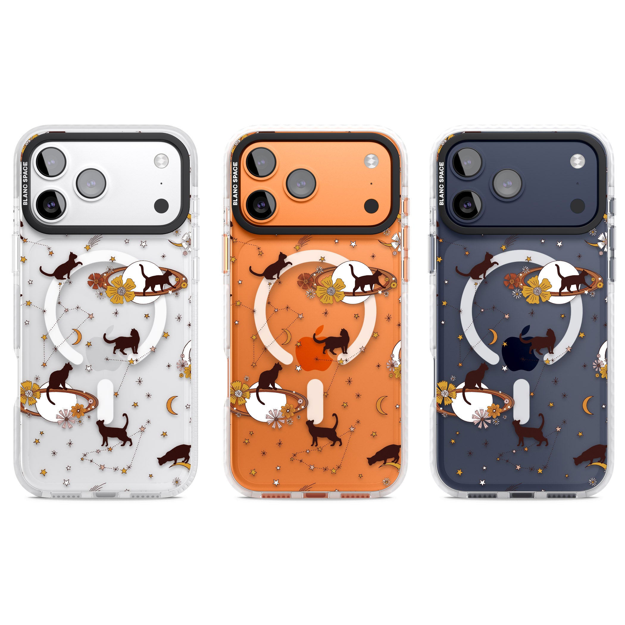 Halloween Cats And Astrology iPhone 17 Pro Impact Pro Clear Phone Case APT Impact Protection