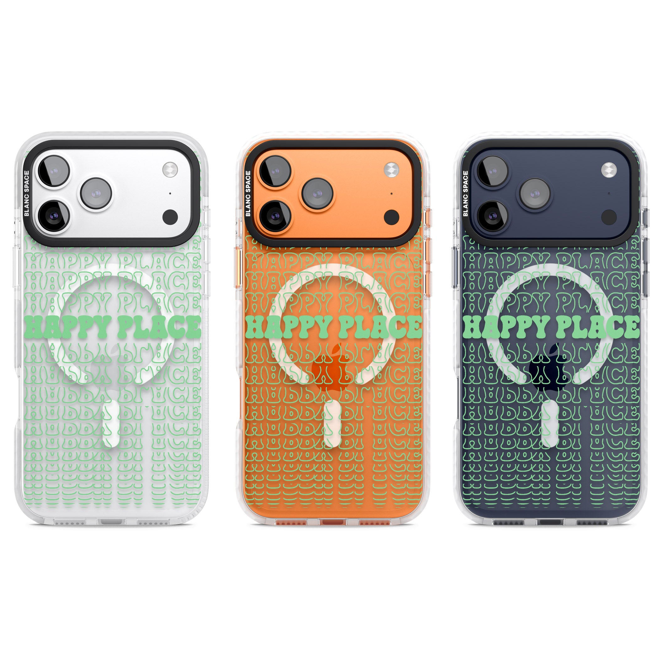 Happy Place (Green) iPhone 17 Pro Impact Pro Clear Phone Case APT Impact Protection