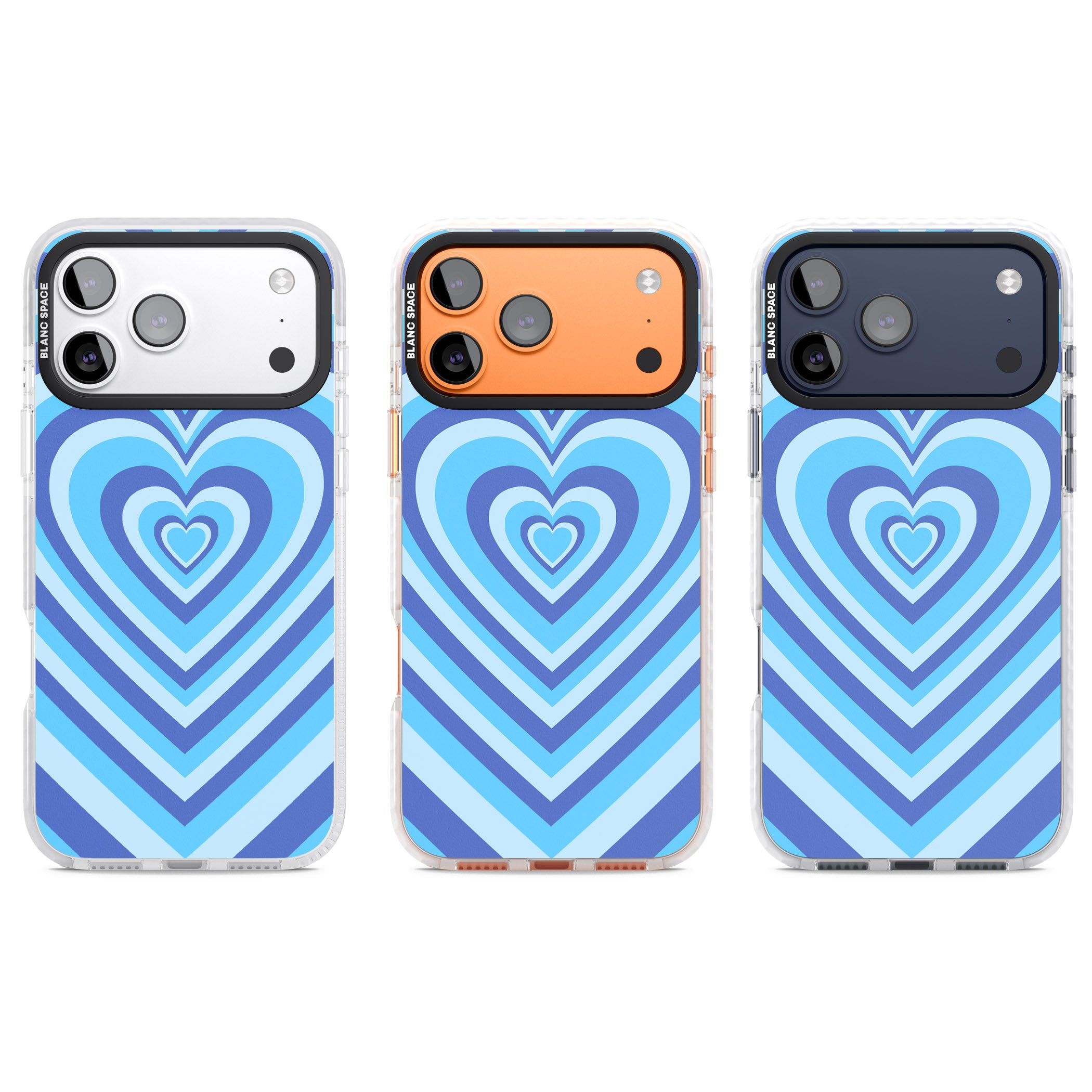 Blue Heart Illusion iPhone 17 Pro Impact Pro Clear Phone Case APT Impact Protection
