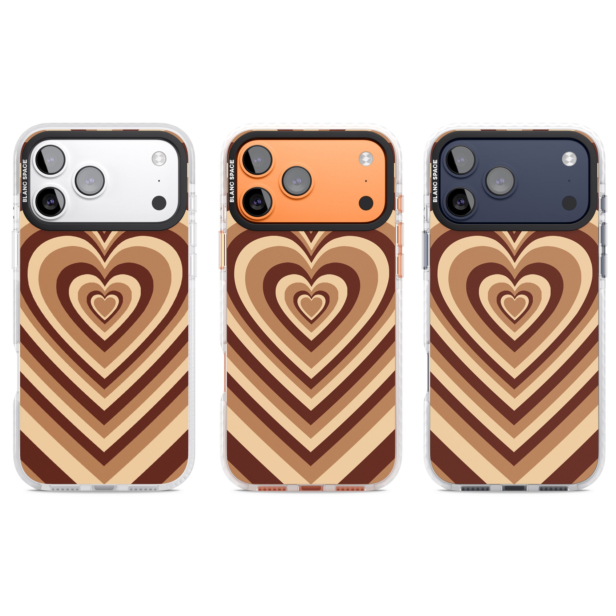 Latte Heart Illusion iPhone 17 Pro Impact Pro Clear Phone Case APT Impact Protection