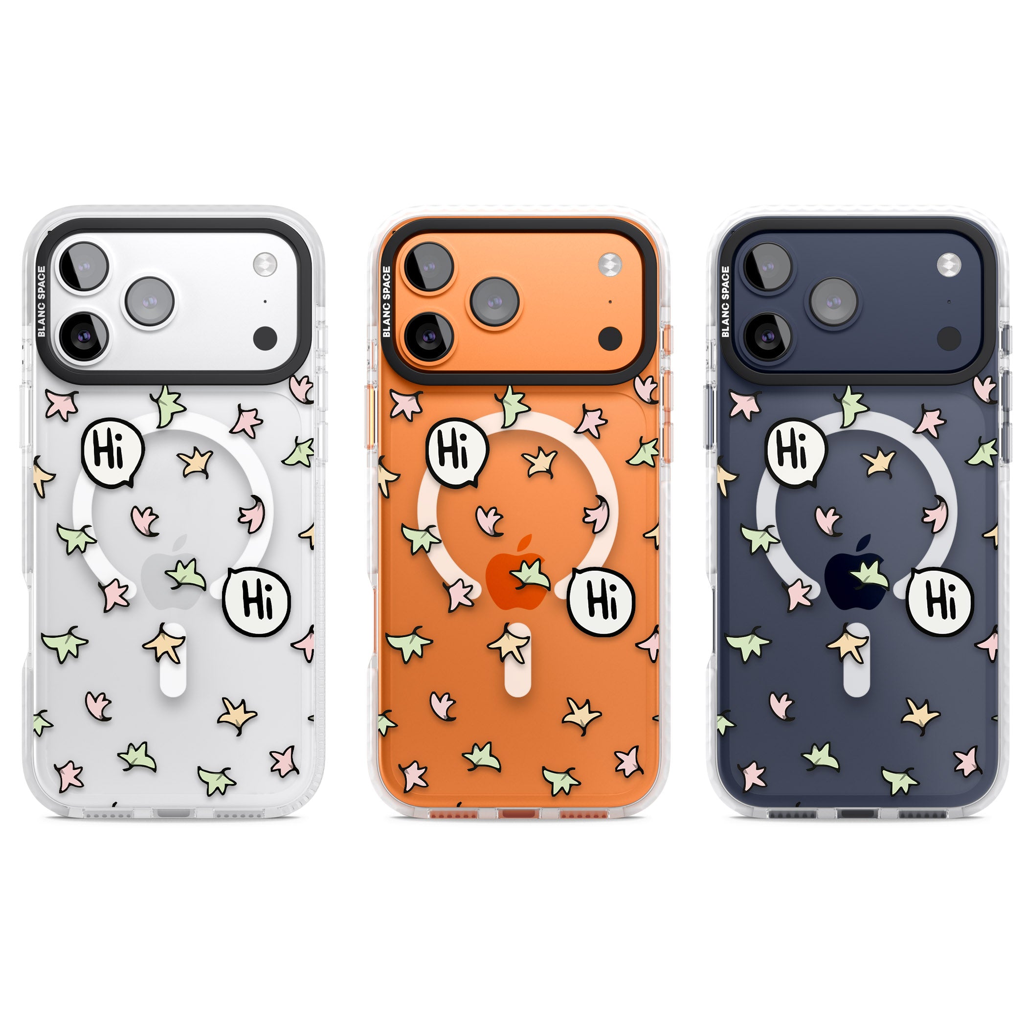 Heartstopper Leaves Pattern iPhone 17 Pro Impact Pro Clear Phone Case APT Impact Protection