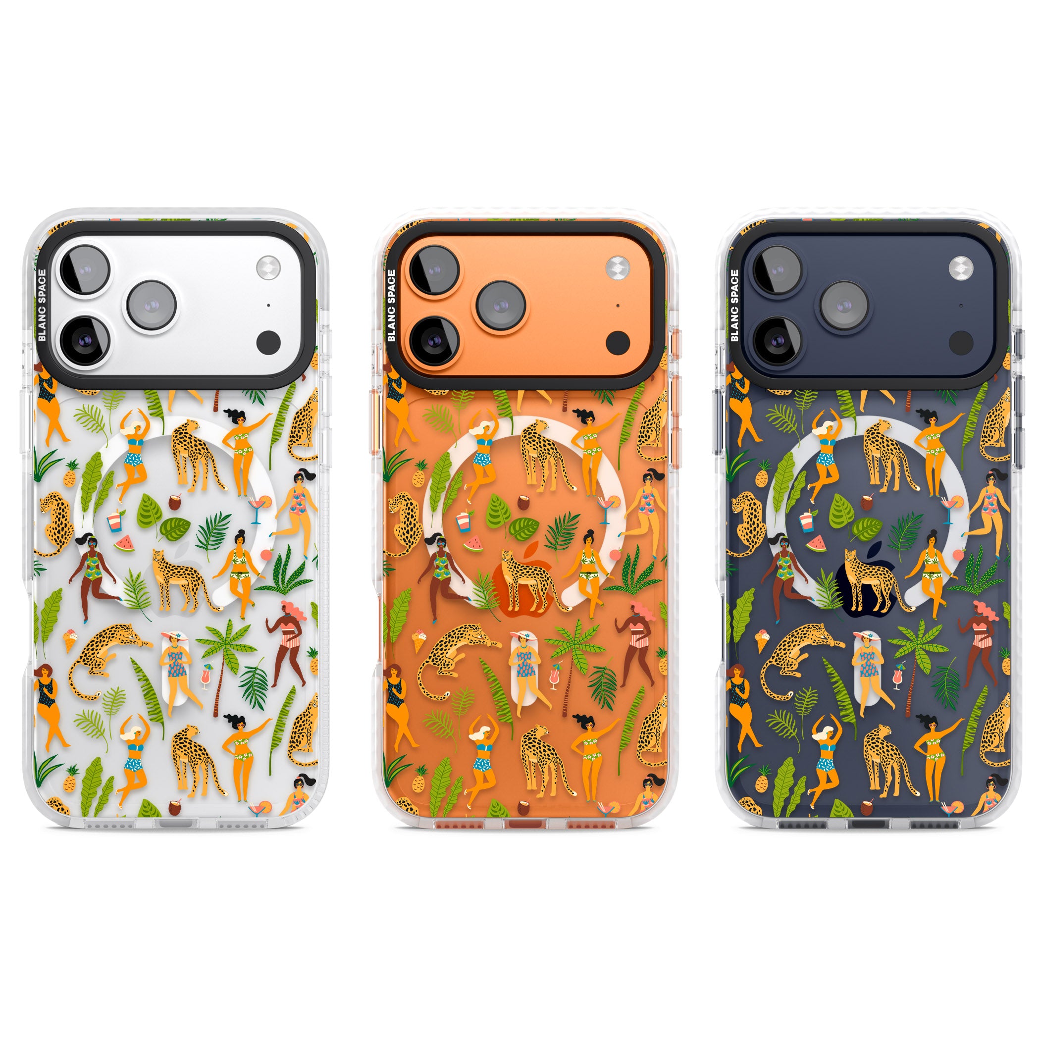 Tropical Party Vibes iPhone 17 Pro Impact Pro Clear Phone Case APT Impact Protection