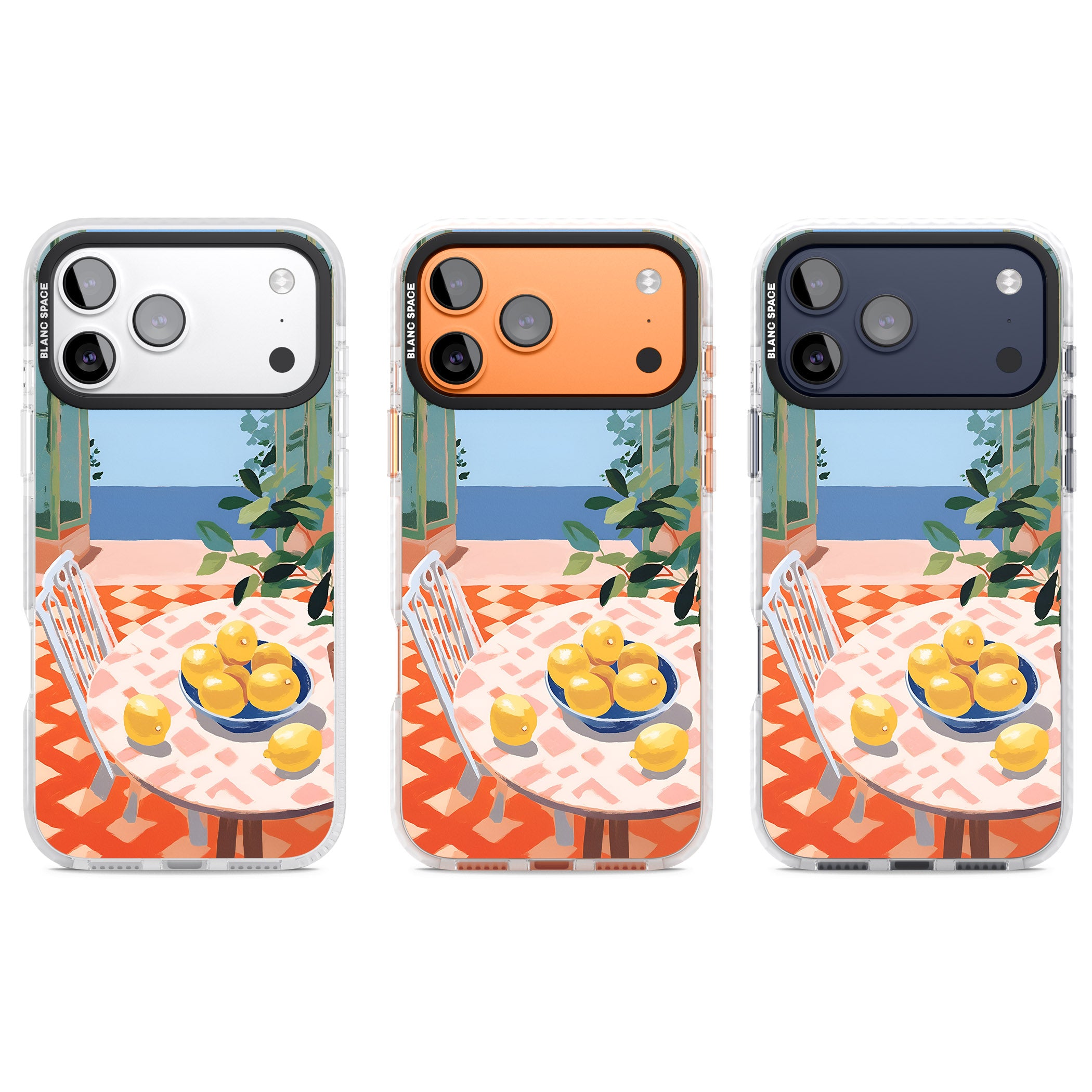 Seaside Lemons iPhone 17 Pro Impact Pro Clear Phone Case APT Impact Protection