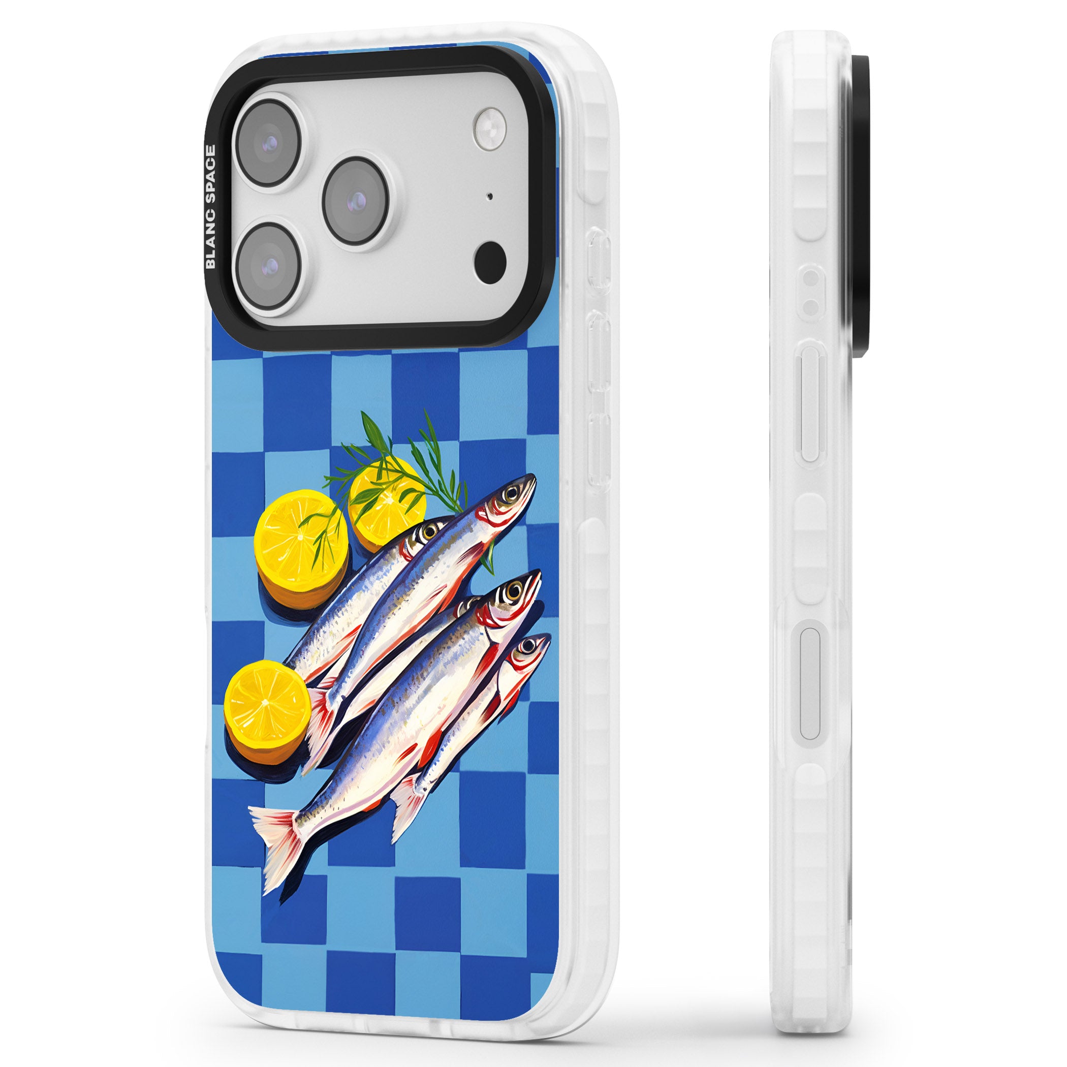 Fish & Lemons iPhone 17 Pro Impact Pro Clear Phone Case Side Profile