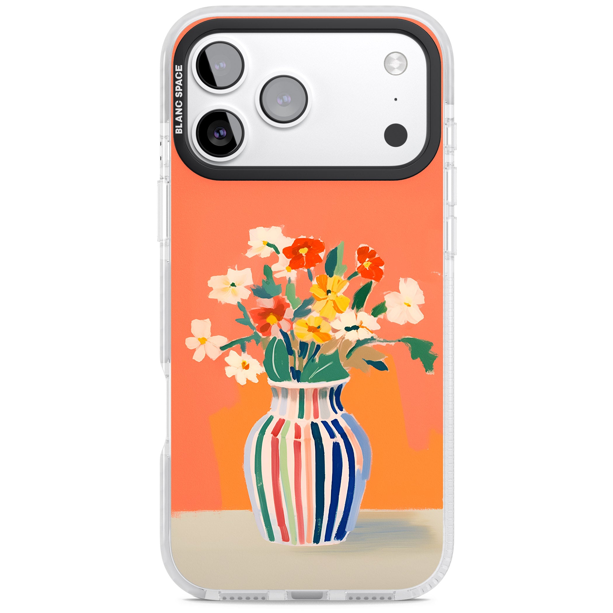 Coral Flower Vase iPhone 17 Pro Impact Pro Clear Phone Case