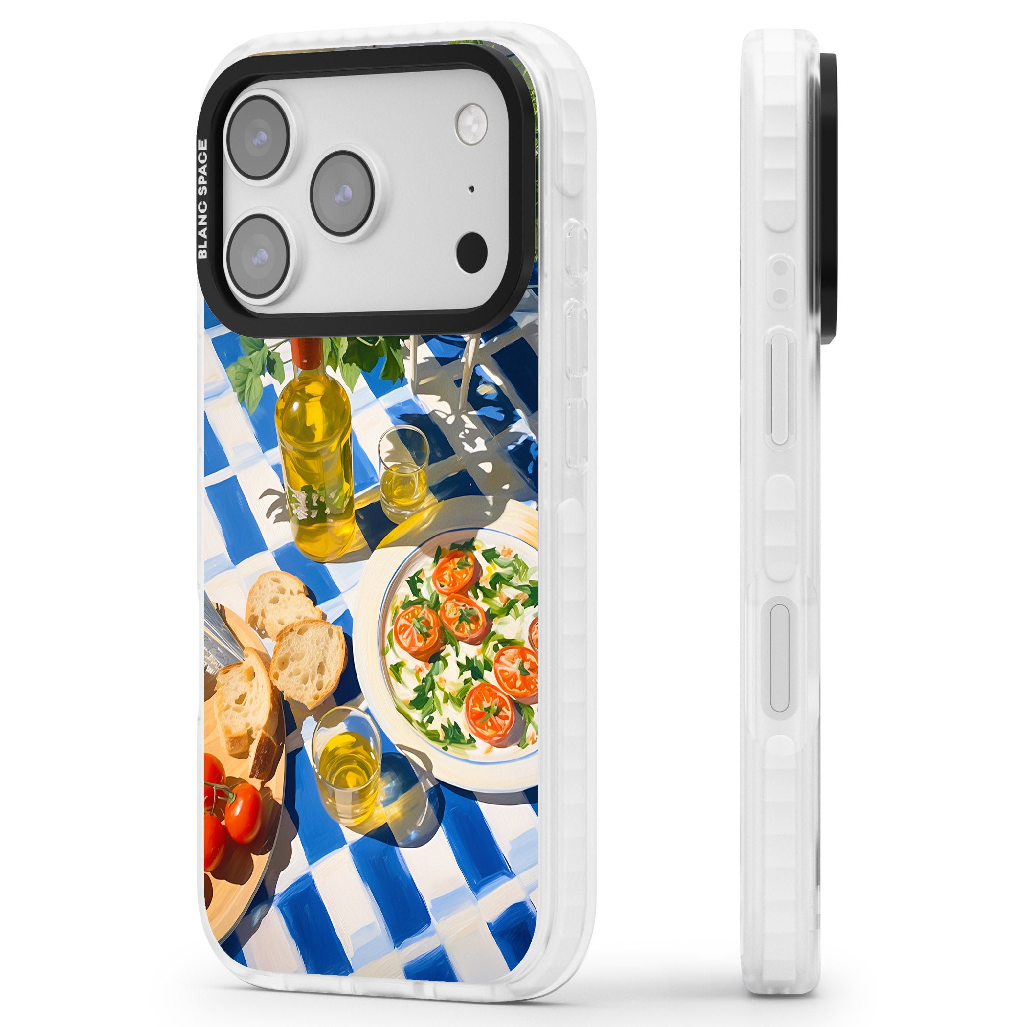 Caprese Salad iPhone 17 Pro Impact Pro Clear Phone Case Side Profile