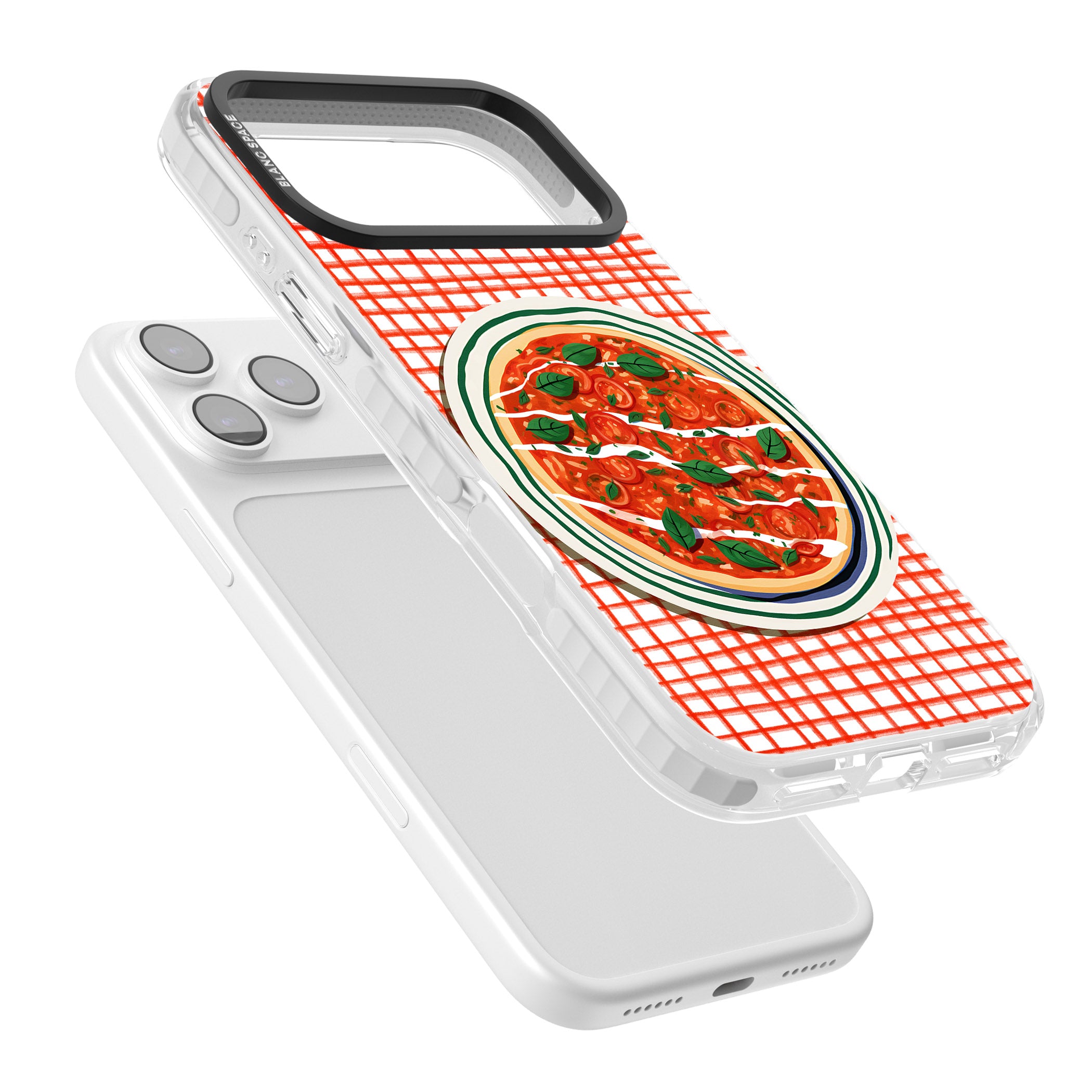 Margherita On Red Check iPhone 17 Pro Impact Pro Clear Phone Case Colours