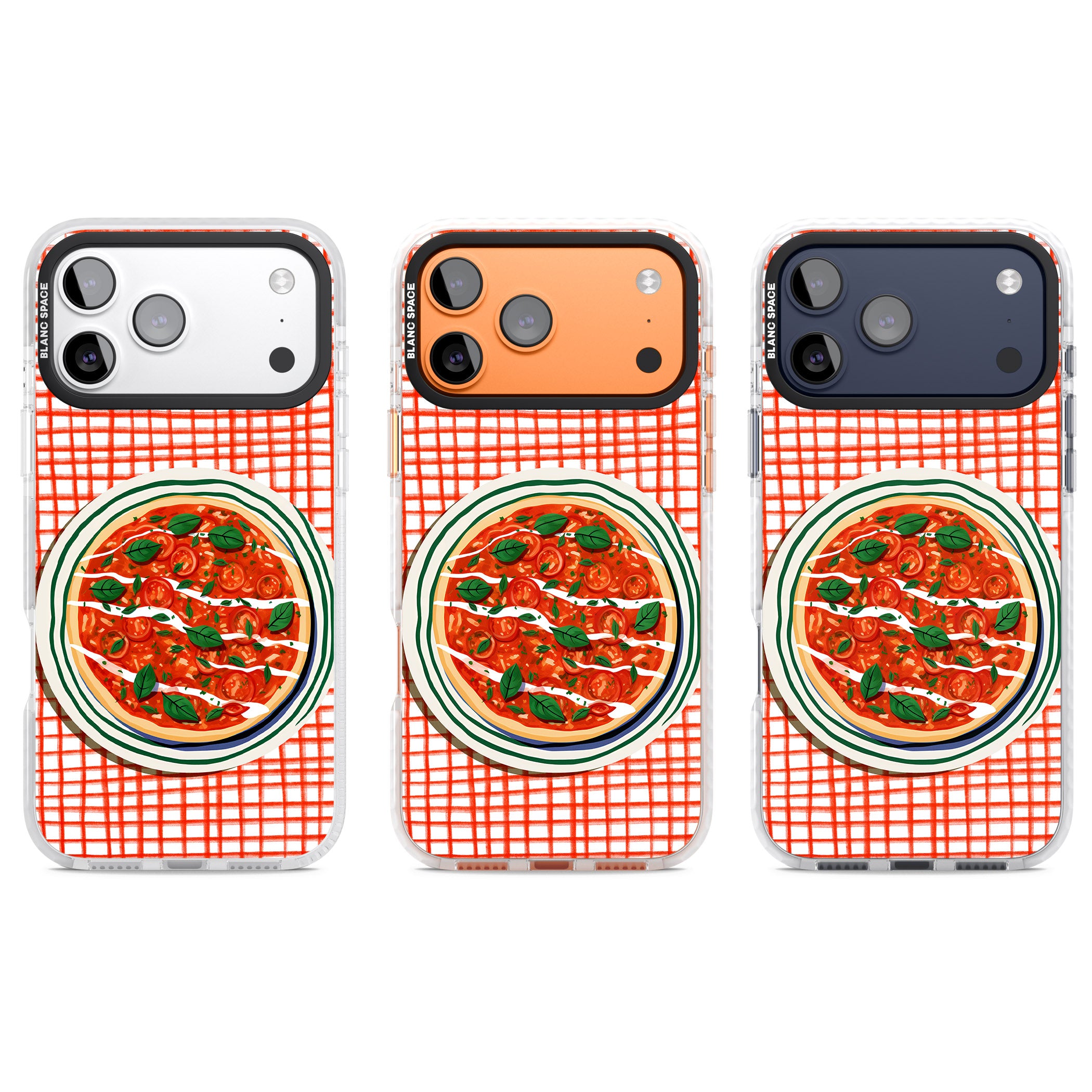 Margherita On Red Check iPhone 17 Pro Impact Pro Clear Phone Case APT Impact Protection