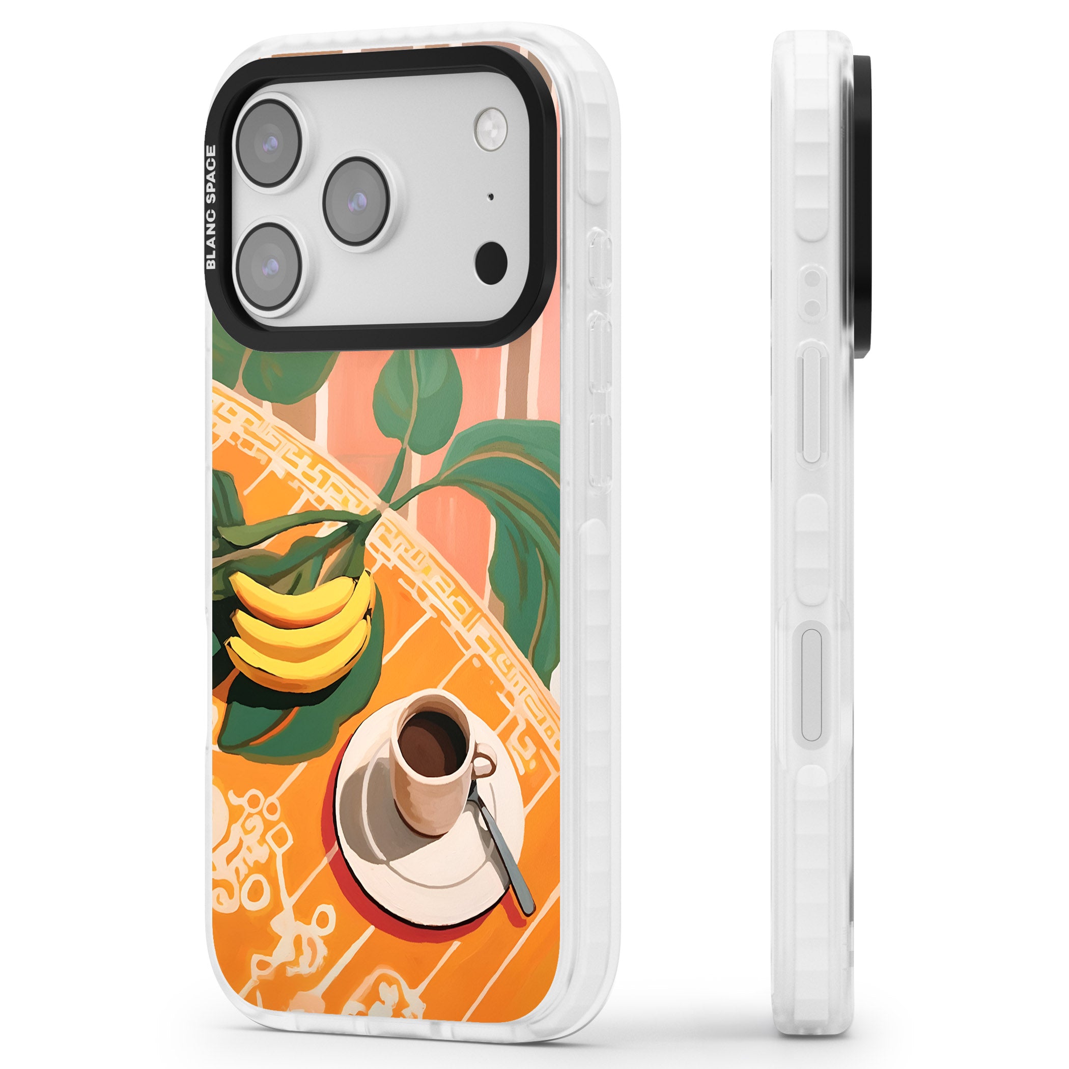 Mediterranean Breakfast iPhone 17 Pro Impact Pro Clear Phone Case Side Profile