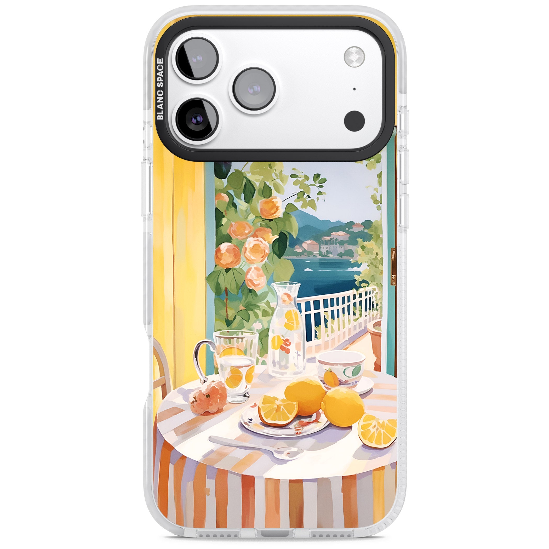 Amalfi Breakfast Balcony iPhone 17 Pro Impact Pro Clear Phone Case