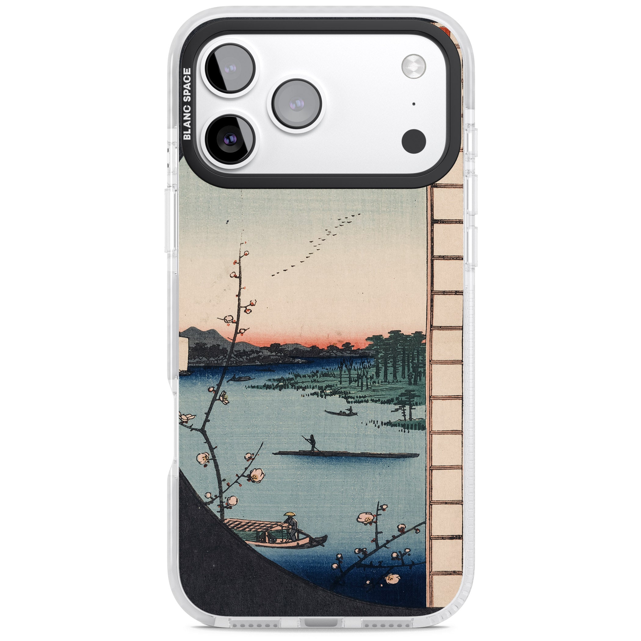 Vintage Japanese Illustrations Lake At Sunset iPhone 17 Pro Impact Pro Clear Phone Case