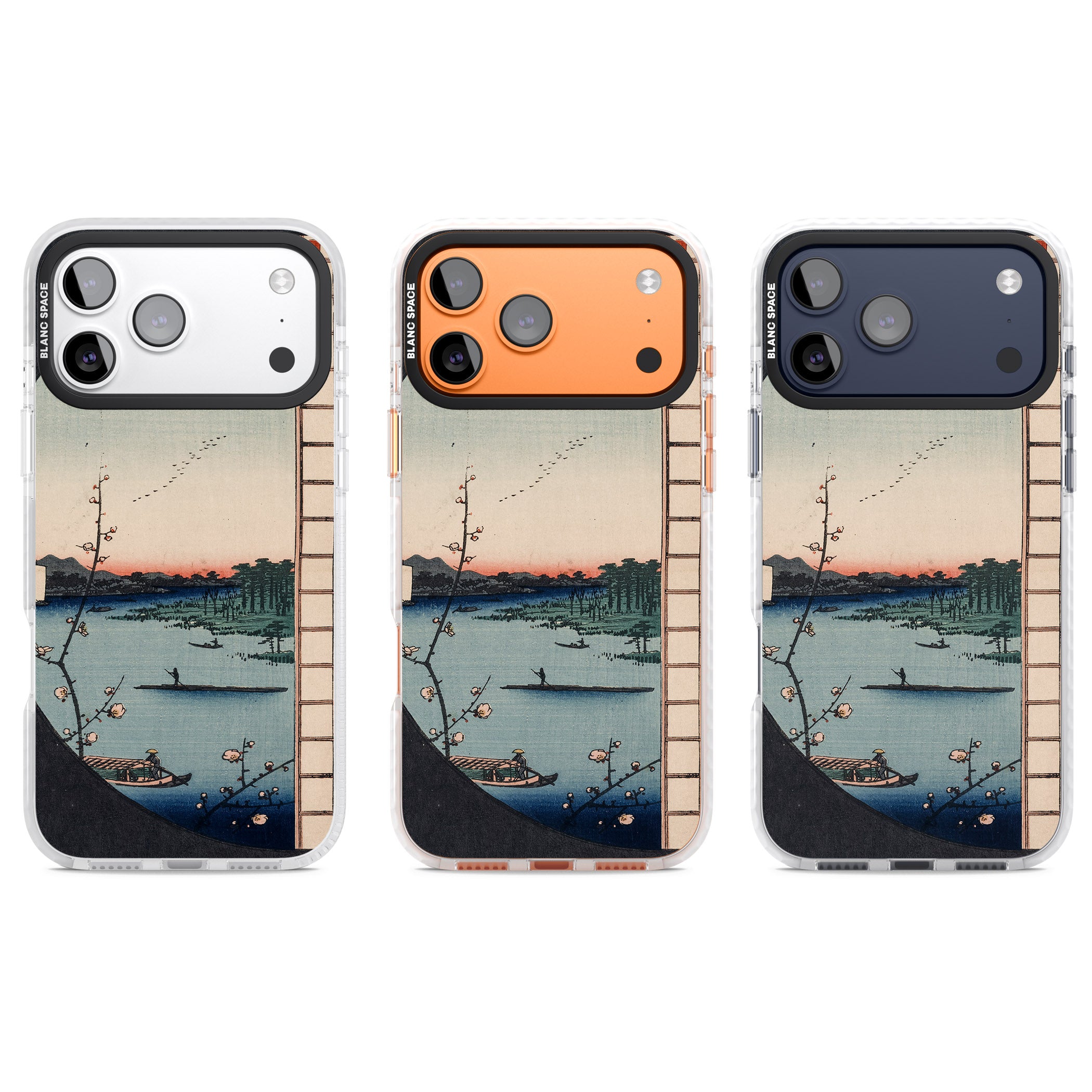 Vintage Japanese Illustrations Lake At Sunset iPhone 17 Pro Impact Pro Clear Phone Case APT Impact Protection