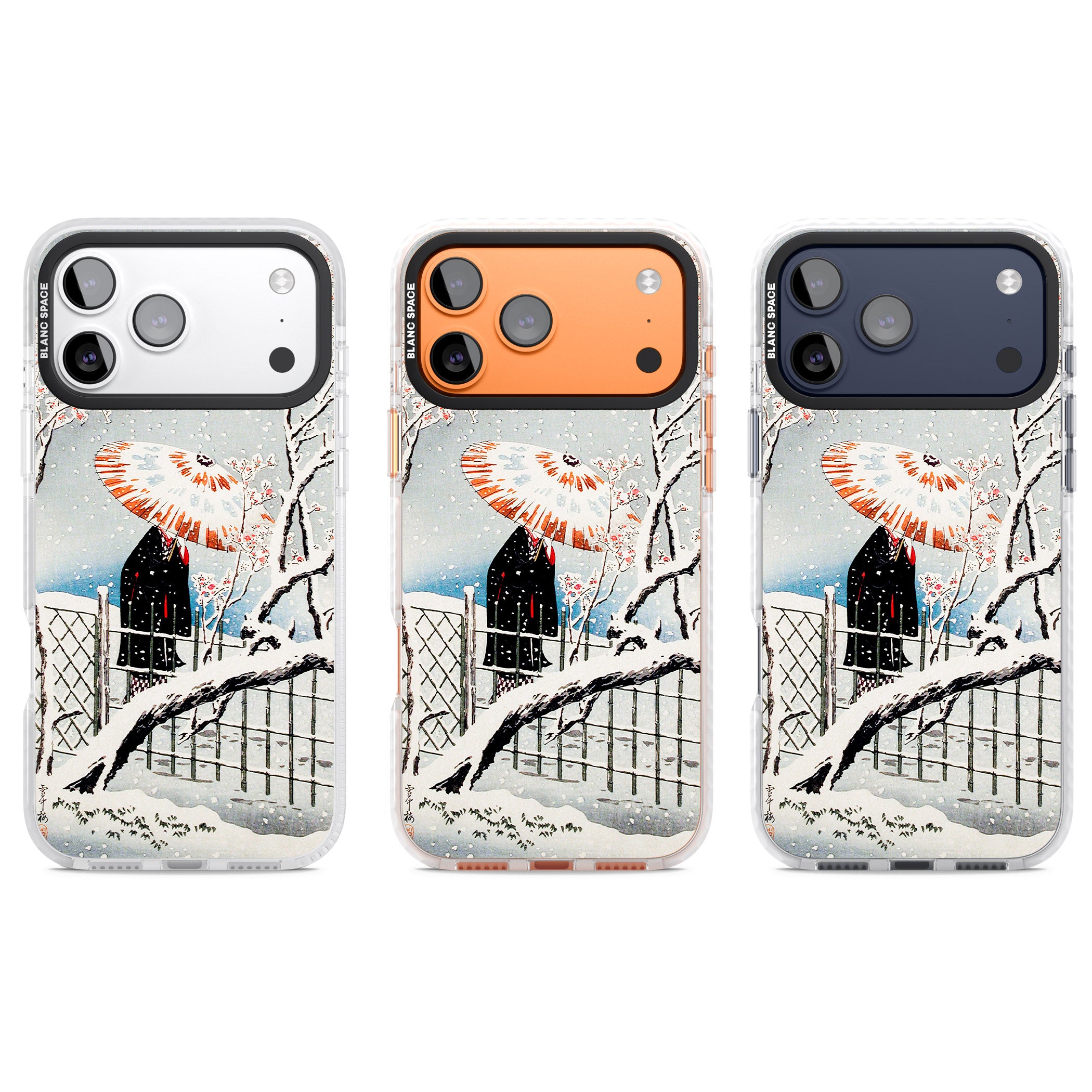 Plum Tree In Snow By Hiroaki Takahashi iPhone 17 Pro Impact Pro Clear Phone Case APT Impact Protection