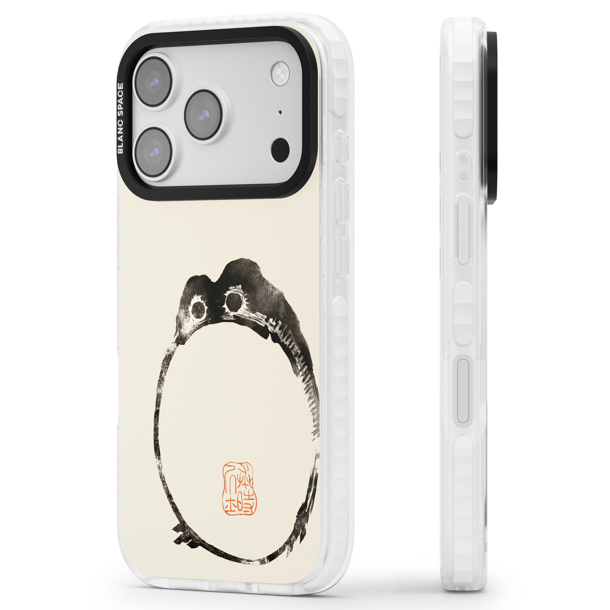 Matsumoto Hoji Round Frog iPhone 17 Pro Impact Pro Clear Phone Case Side Profile