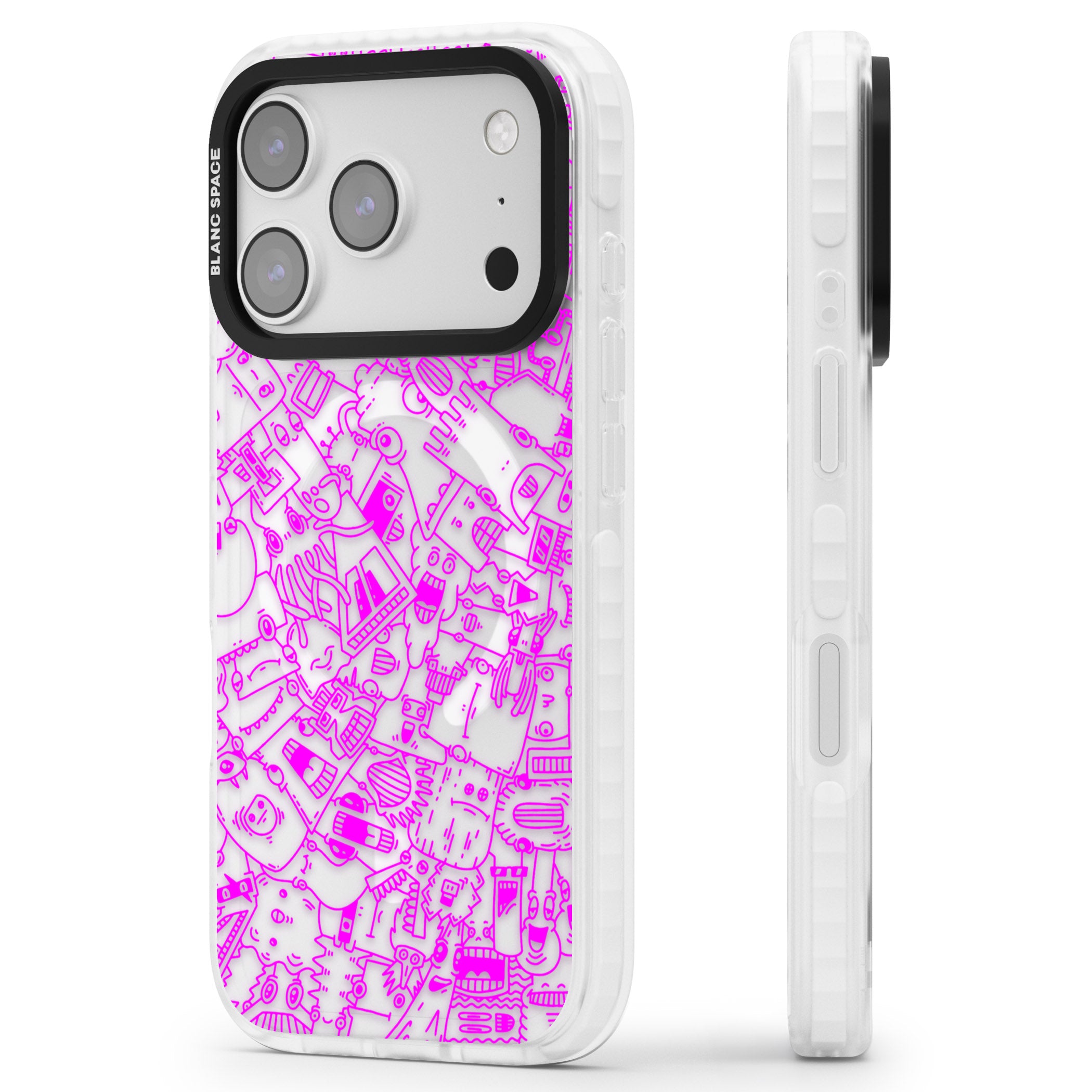 Pink Pals iPhone 17 Pro Impact Pro Clear Phone Case Side Profile