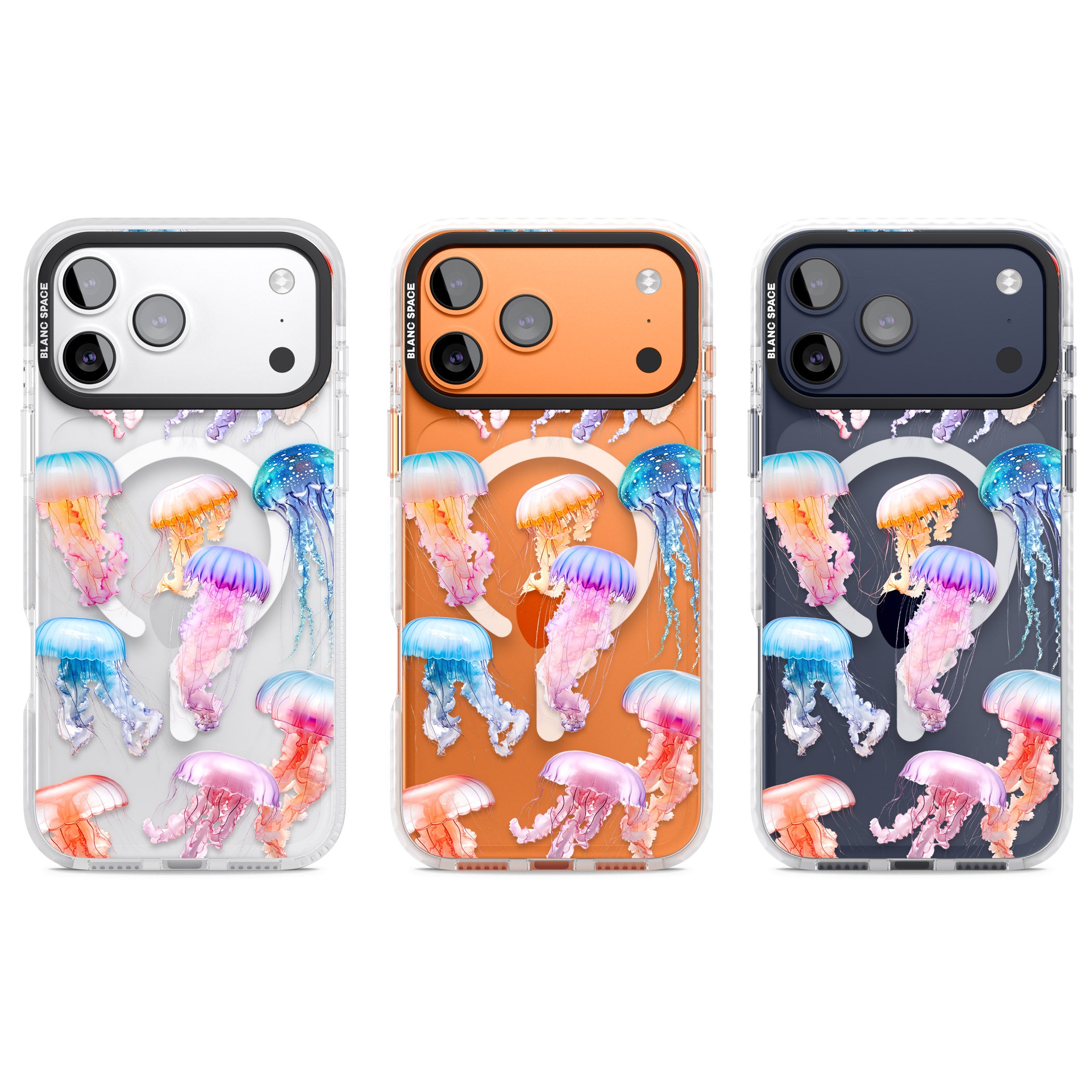 Vibrant Jellyfish iPhone 17 Pro Impact Pro Clear Phone Case APT Impact Protection