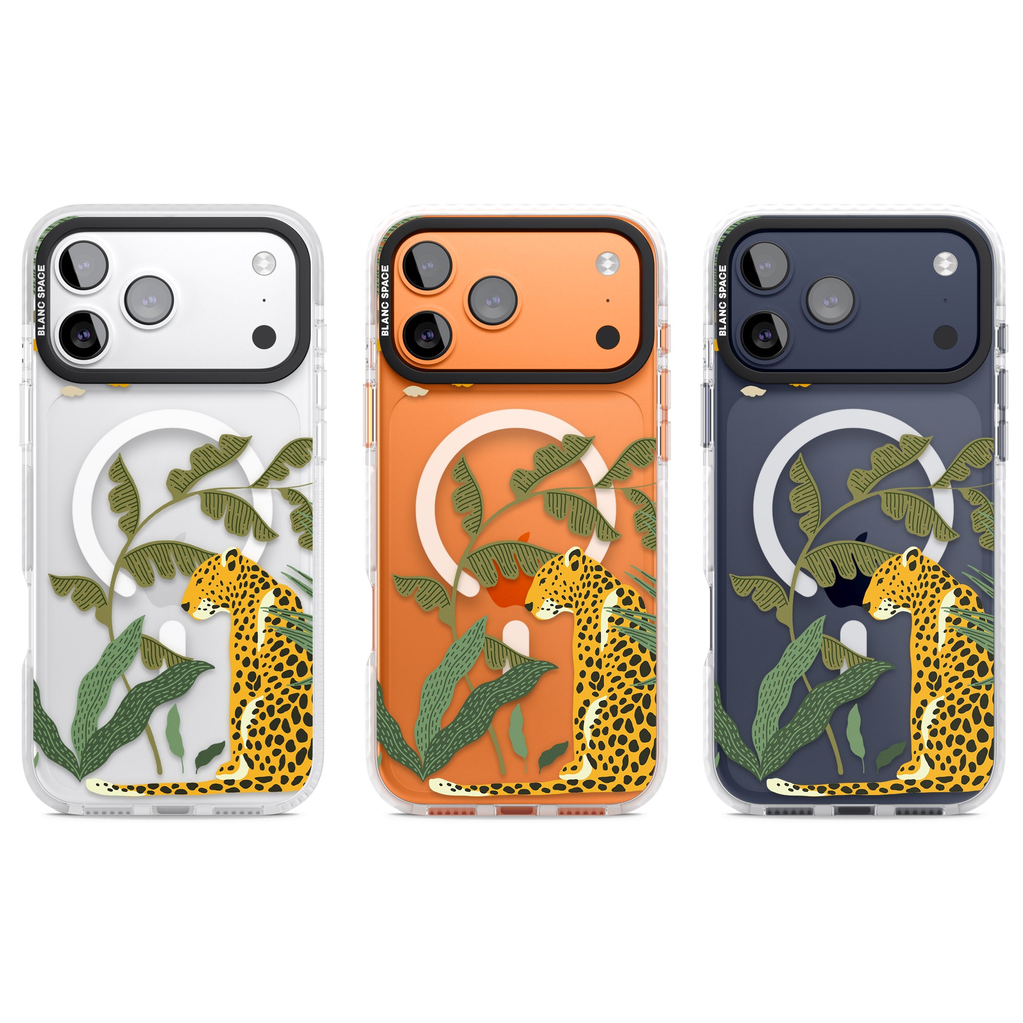 Large Jungle Cat Pattern iPhone 17 Pro Impact Pro Clear Phone Case APT Impact Protection