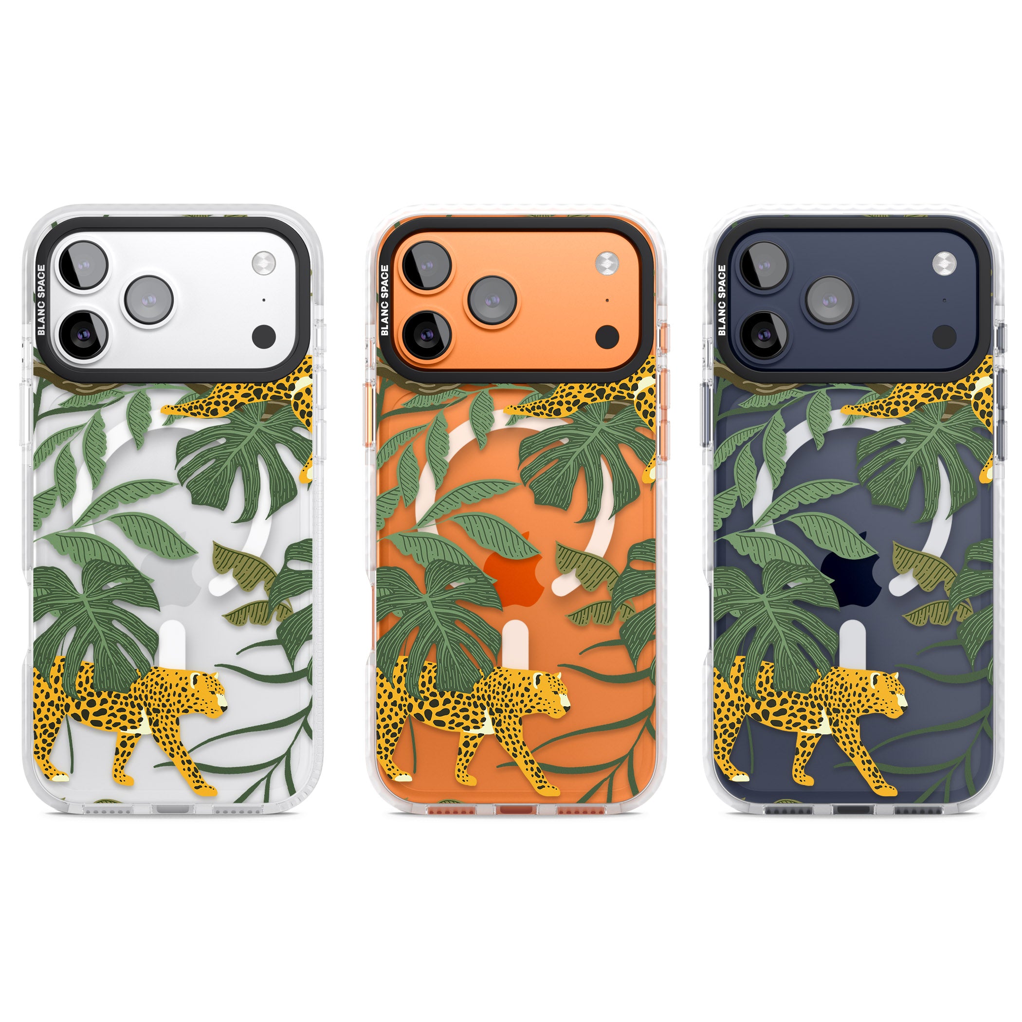 Jungle Cat Pattern iPhone 17 Pro Impact Pro Clear Phone Case APT Impact Protection