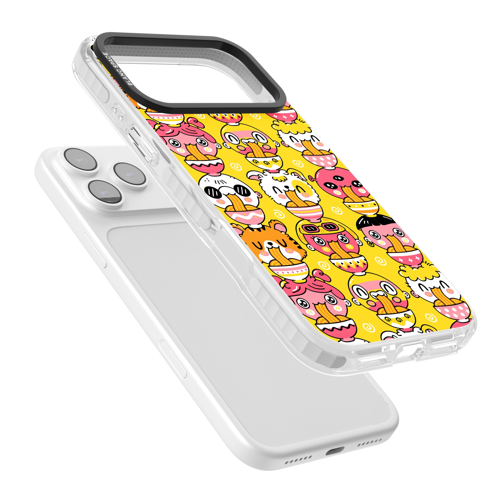 Ramen Noodle Kawaii Pattern iPhone 17 Pro Impact Pro Clear Phone Case Colours