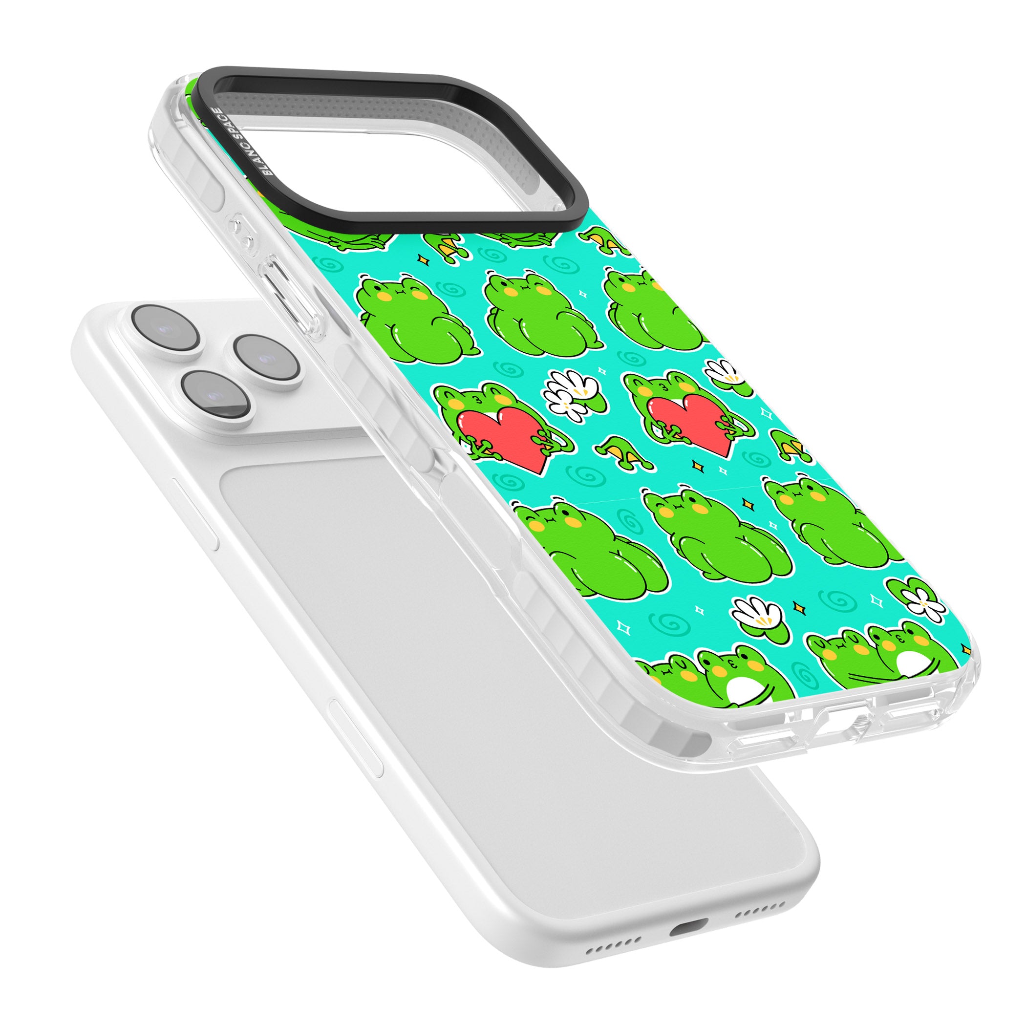 Frog Booty Kawaii Pattern iPhone 17 Pro Impact Pro Clear Phone Case Colours