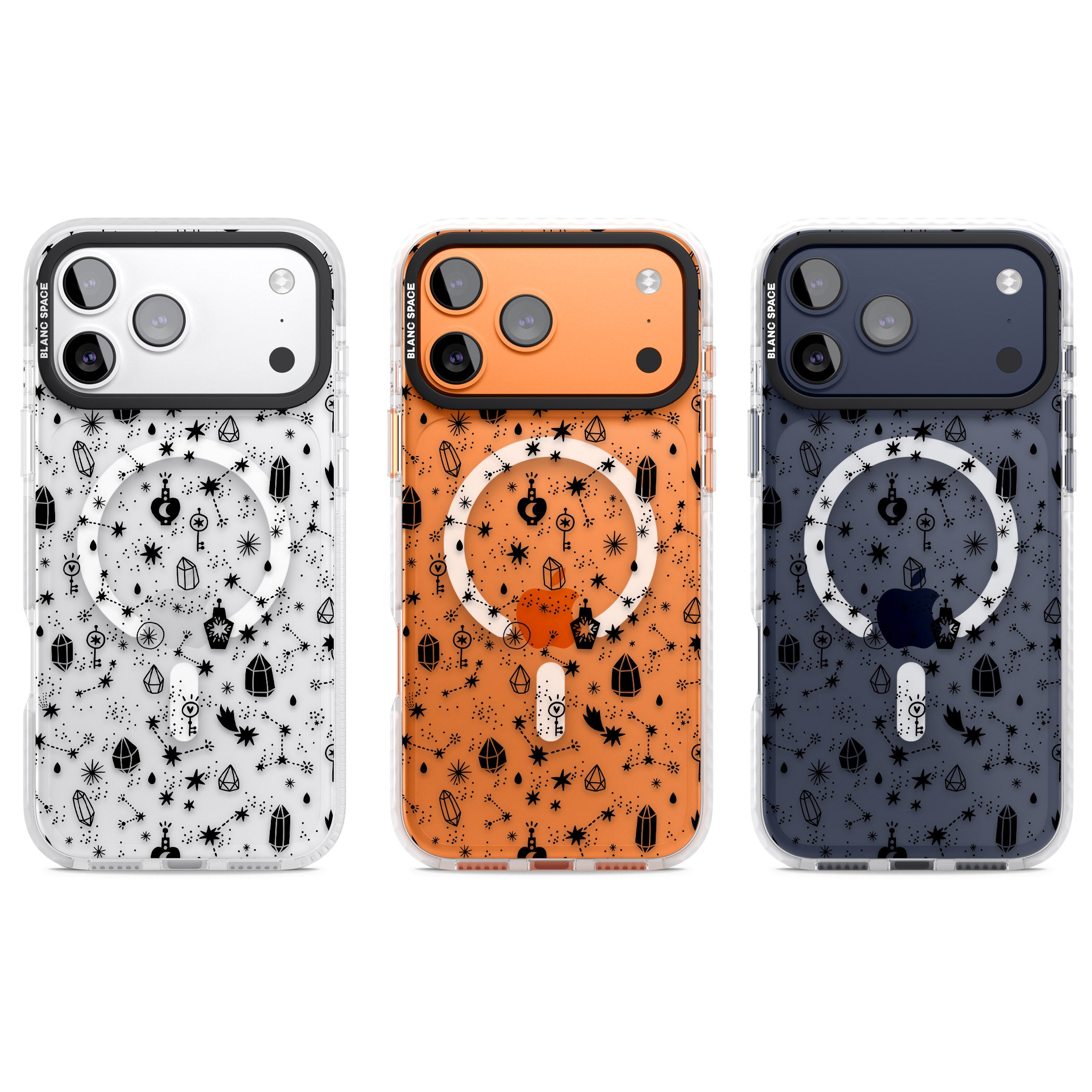 Black Cosmic Crystal iPhone 17 Pro Impact Pro Clear Phone Case APT Impact Protection