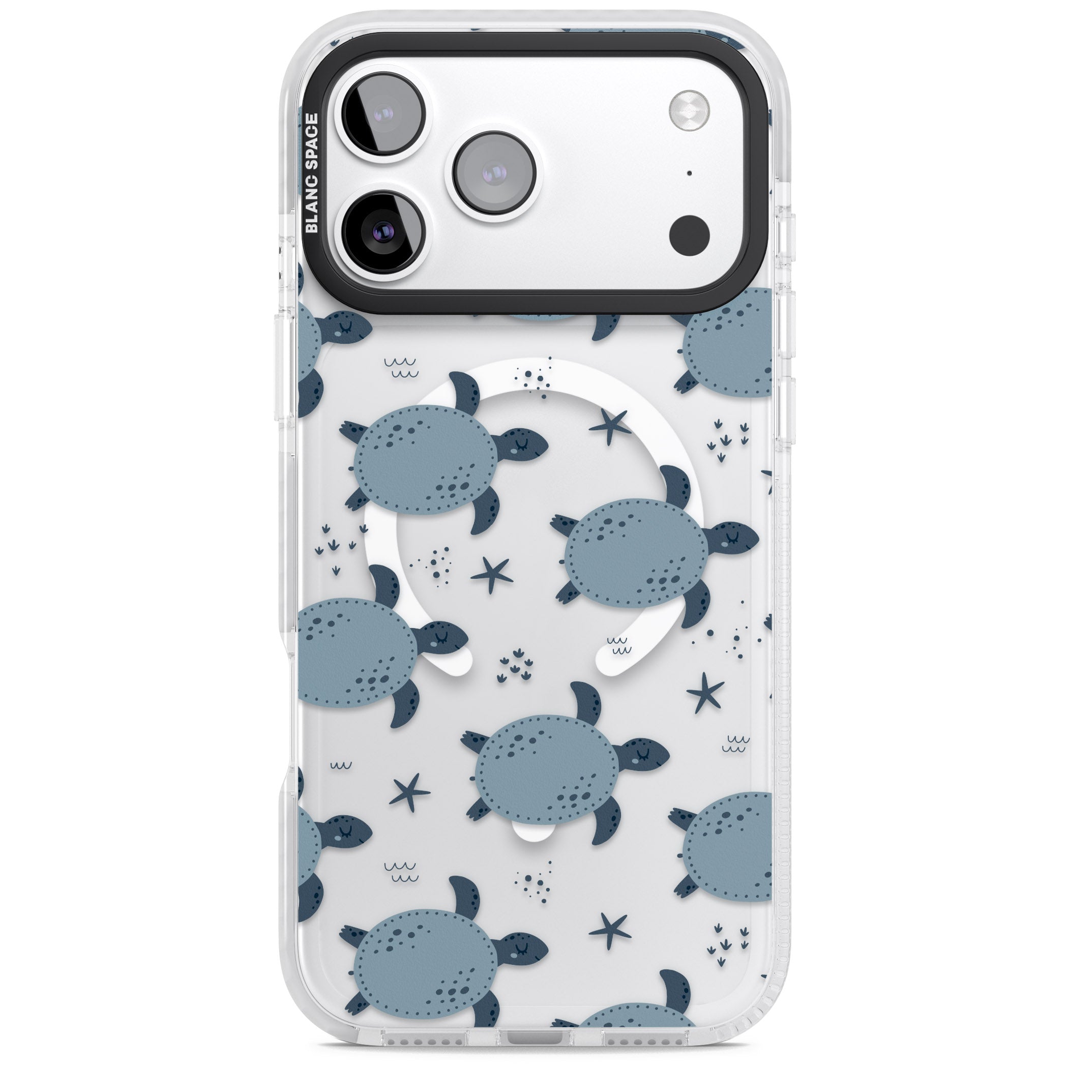 Under The Sea Patterns Sea Turtles (Clear) iPhone 17 Pro Impact Pro Clear Phone Case
