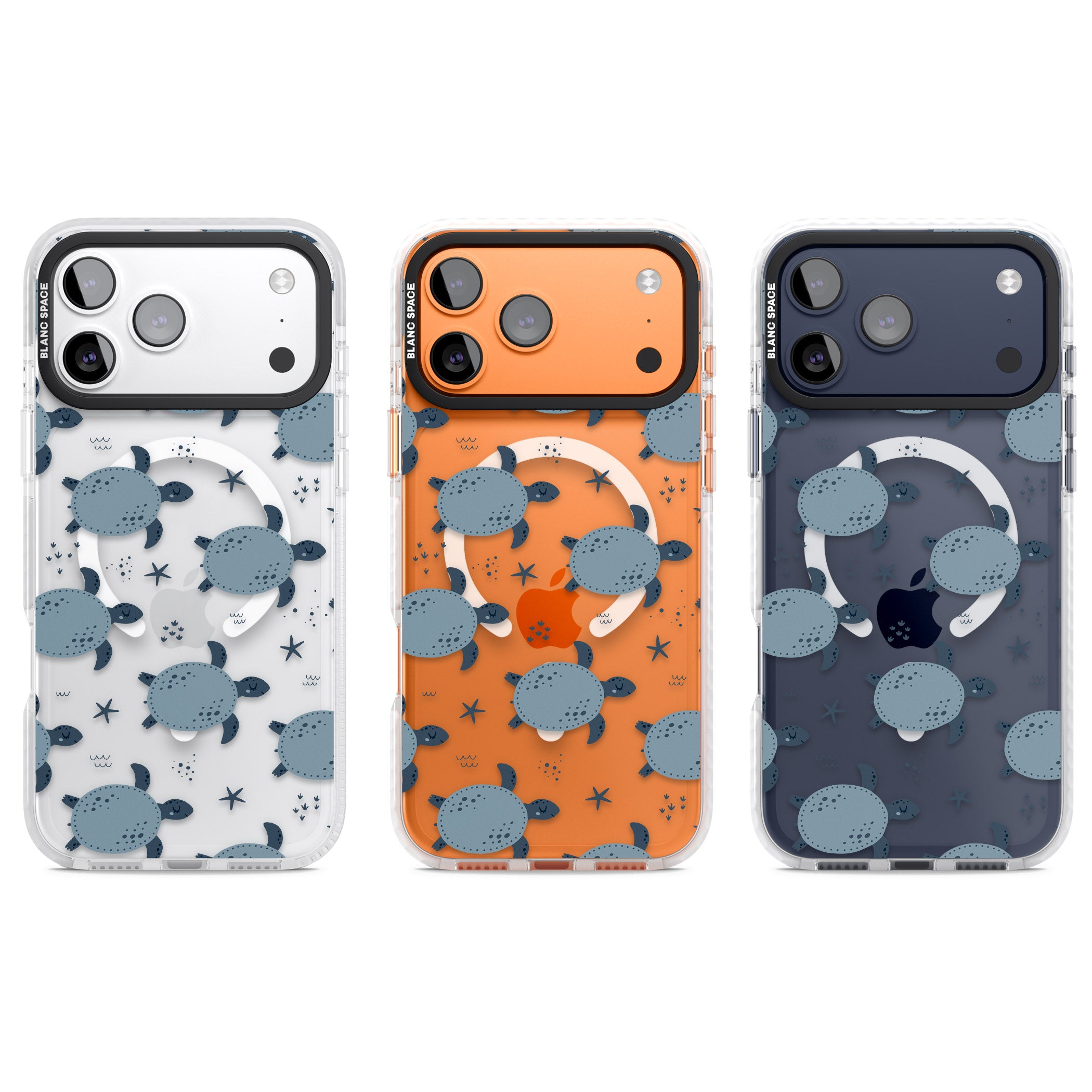 Under The Sea Patterns Sea Turtles (Clear) iPhone 17 Pro Impact Pro Clear Phone Case APT Impact Protection