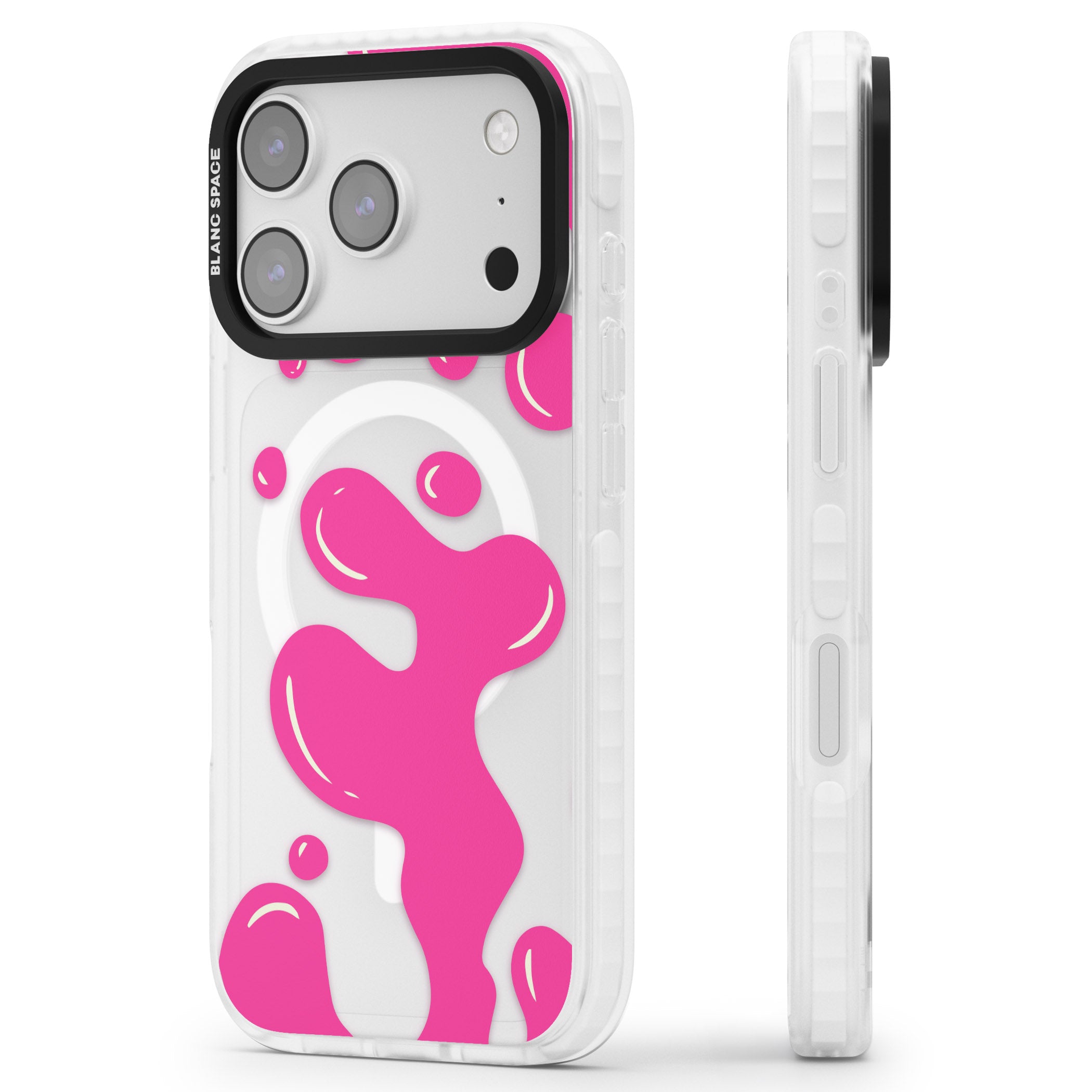 Pink Lava Lamp iPhone 17 Pro Impact Pro Clear Phone Case Side Profile