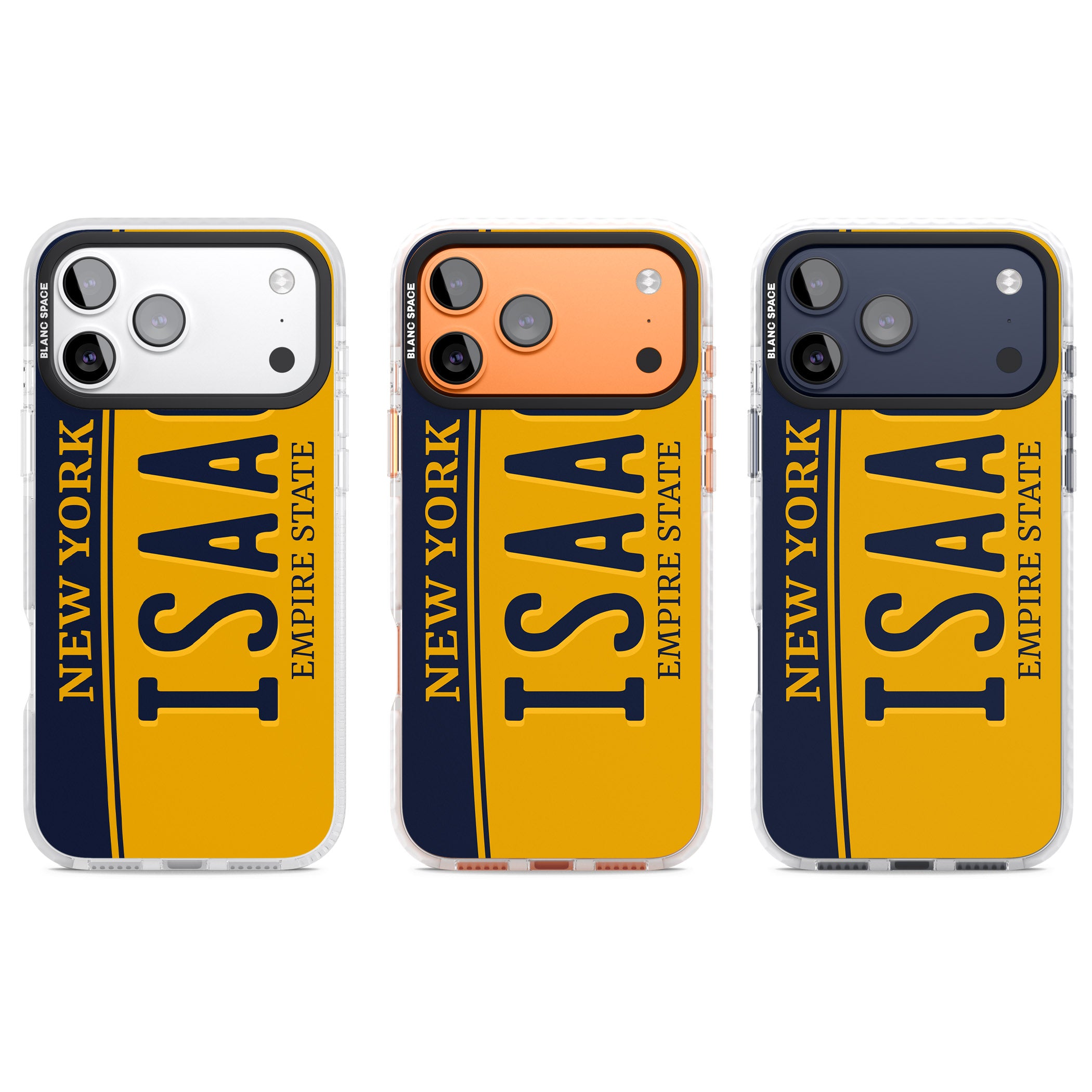 Personalised New York License Plate iPhone 17 Pro Impact Pro Clear Phone Case APT Impact Protection