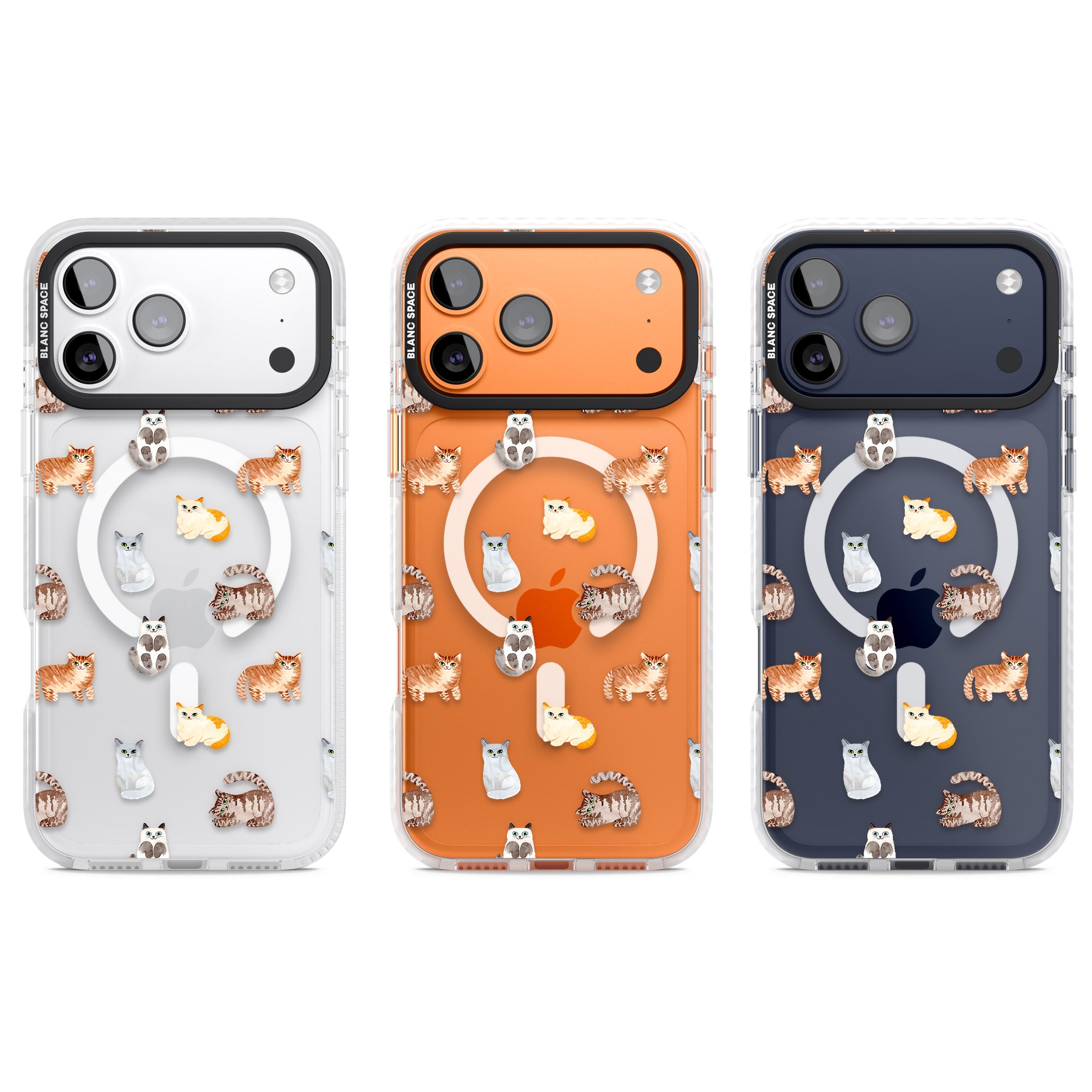 Cute Cat Pattern Classic iPhone 17 Pro Impact Pro Clear Phone Case APT Impact Protection