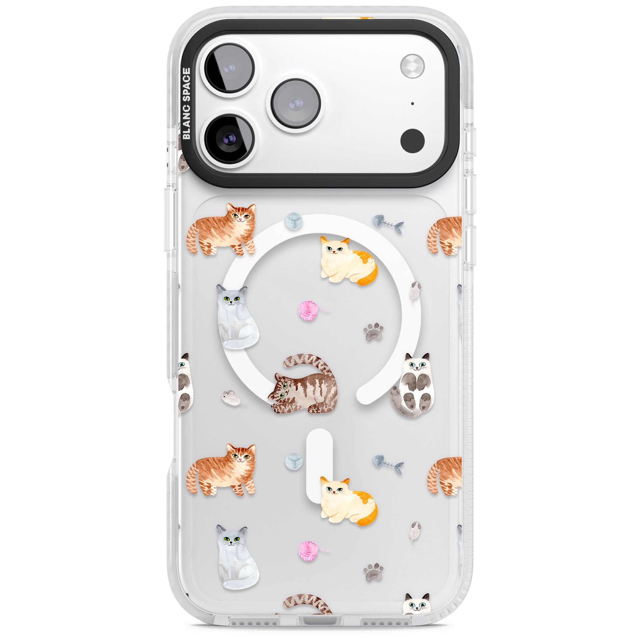 Playful Cats iPhone 17 Pro Impact Pro Clear Phone Case