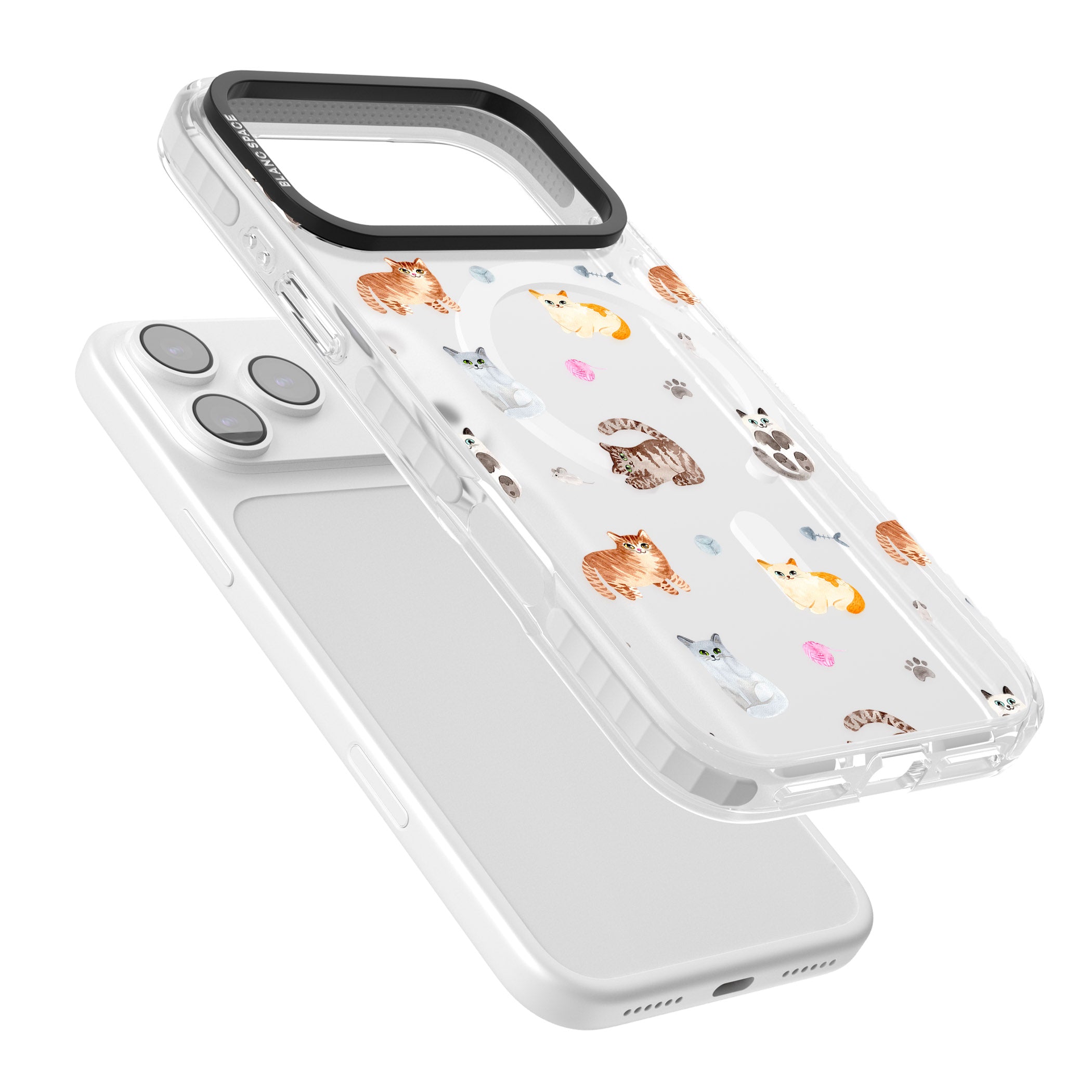 Playful Cats iPhone 17 Pro Impact Pro Clear Phone Case Colours
