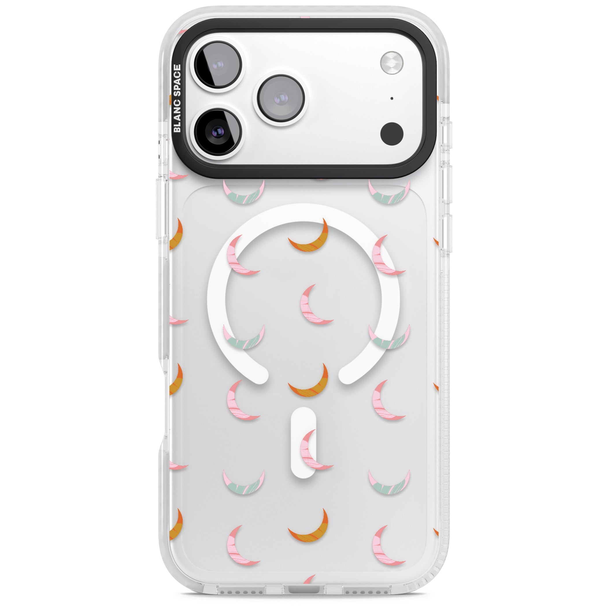 Colourful Crescent Moons iPhone 17 Pro Impact Pro Clear Phone Case