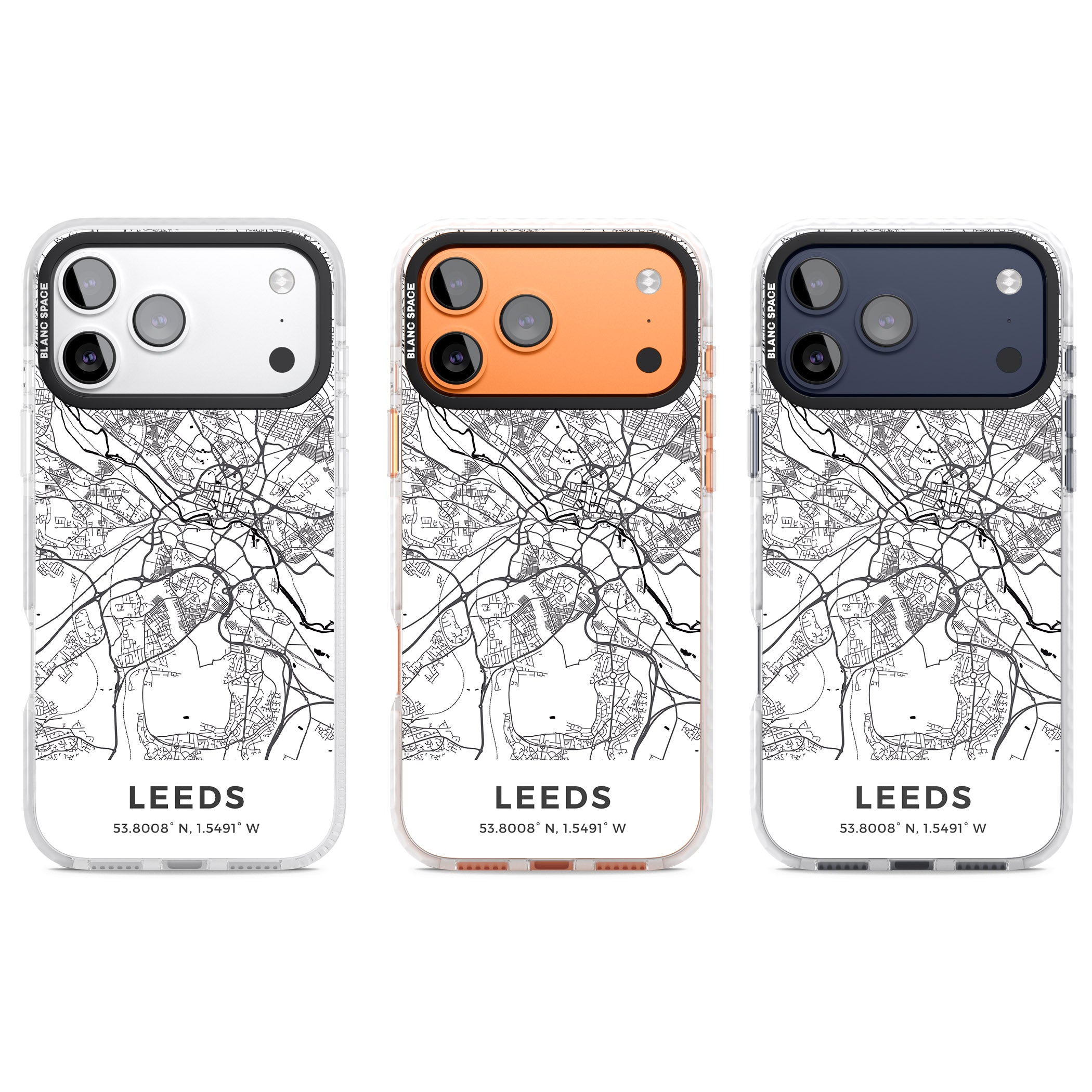 Leeds Map iPhone 17 Pro Impact Pro Clear Phone Case APT Impact Protection