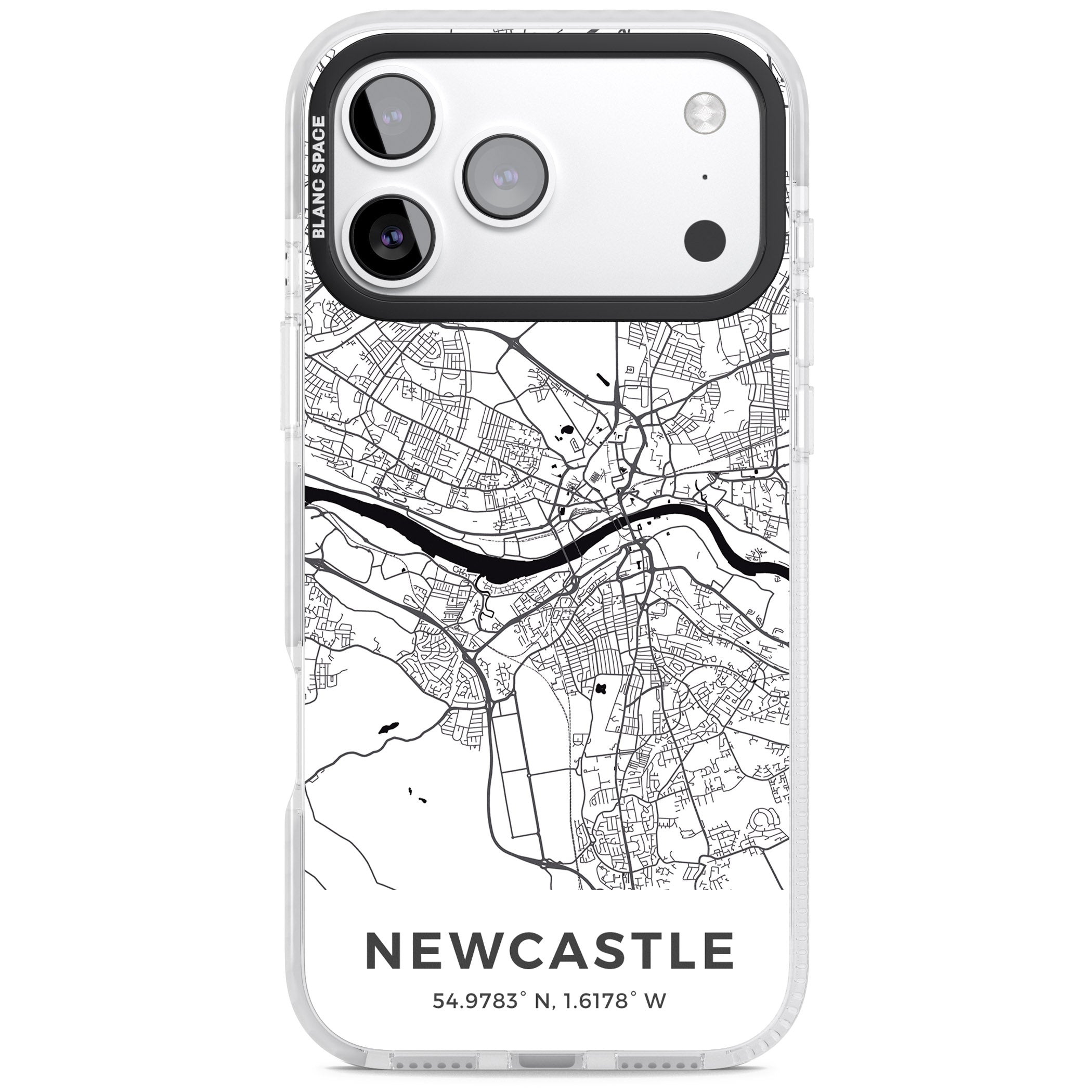 Newcastle City Map iPhone 17 Pro Impact Pro Clear Phone Case