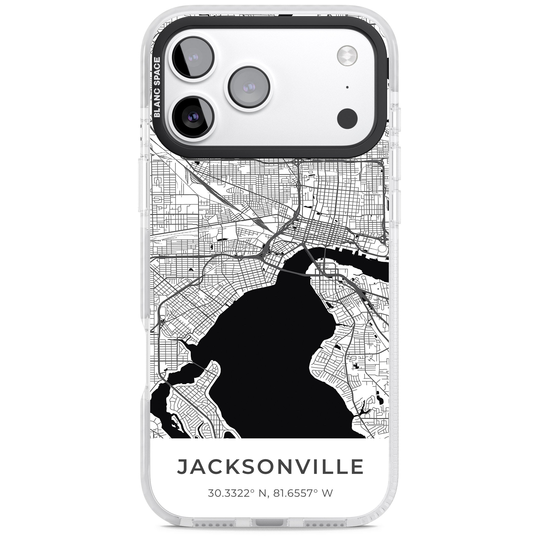 Jacksonville Map iPhone 17 Pro Impact Pro Clear Phone Case